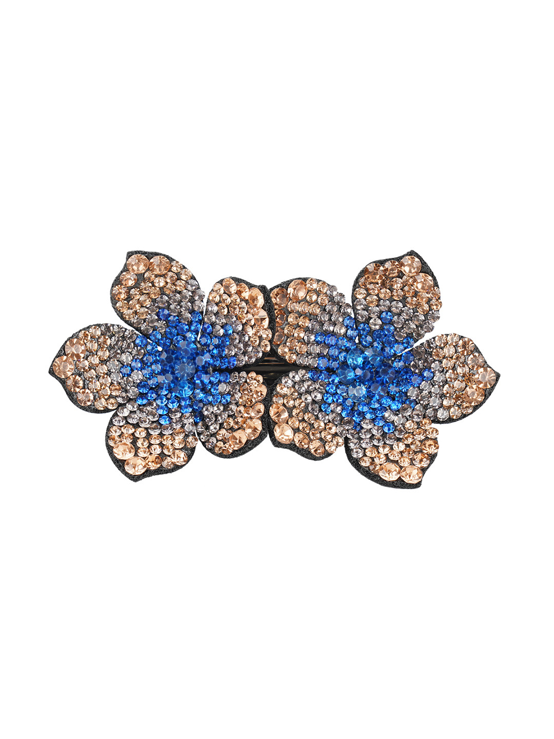 MIZORRI Women Blue & Black Beaded French Barrette