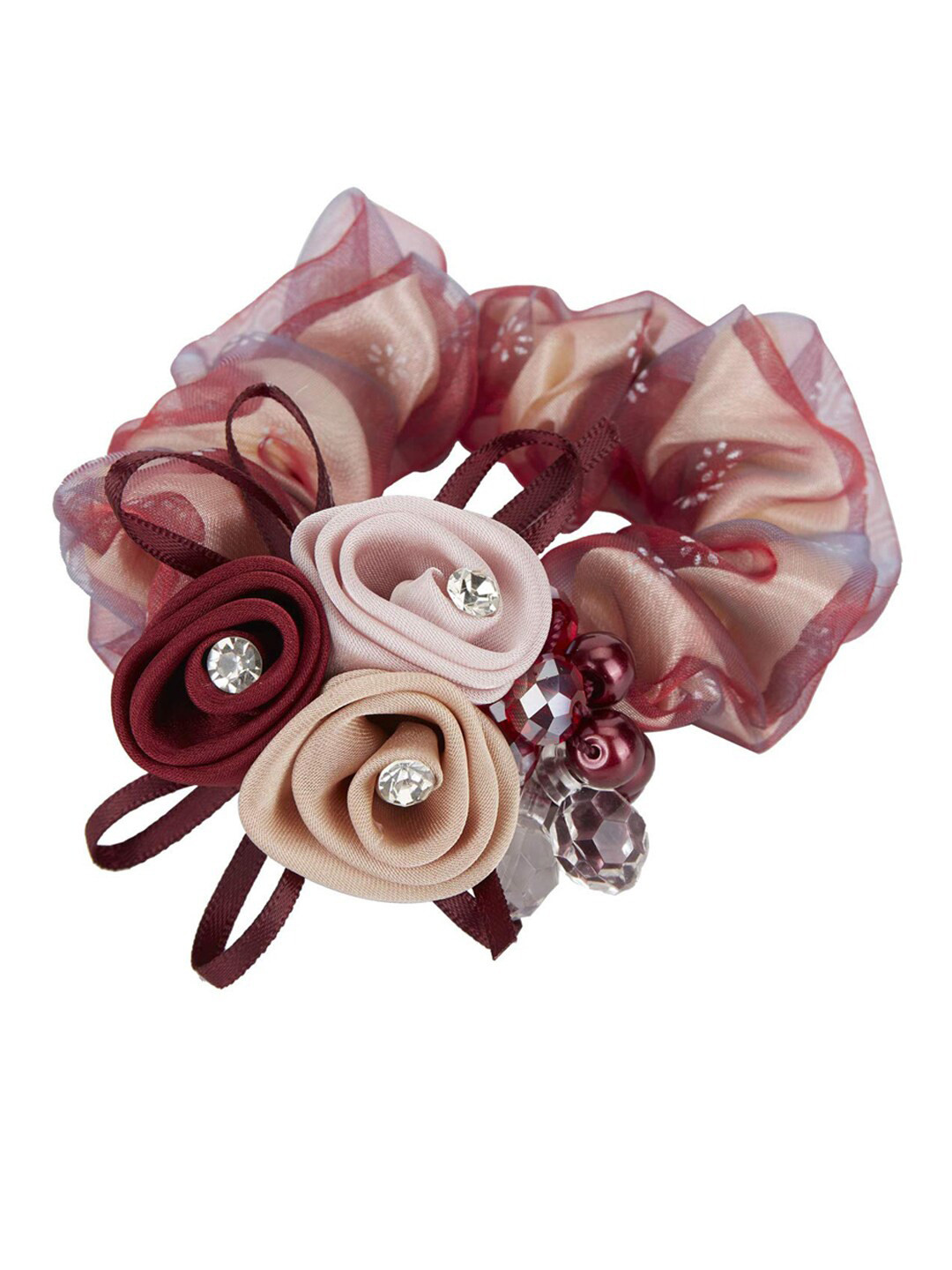 MIZORRI Women Red & Peach-Coloured Spiral Hair Accessory Set of