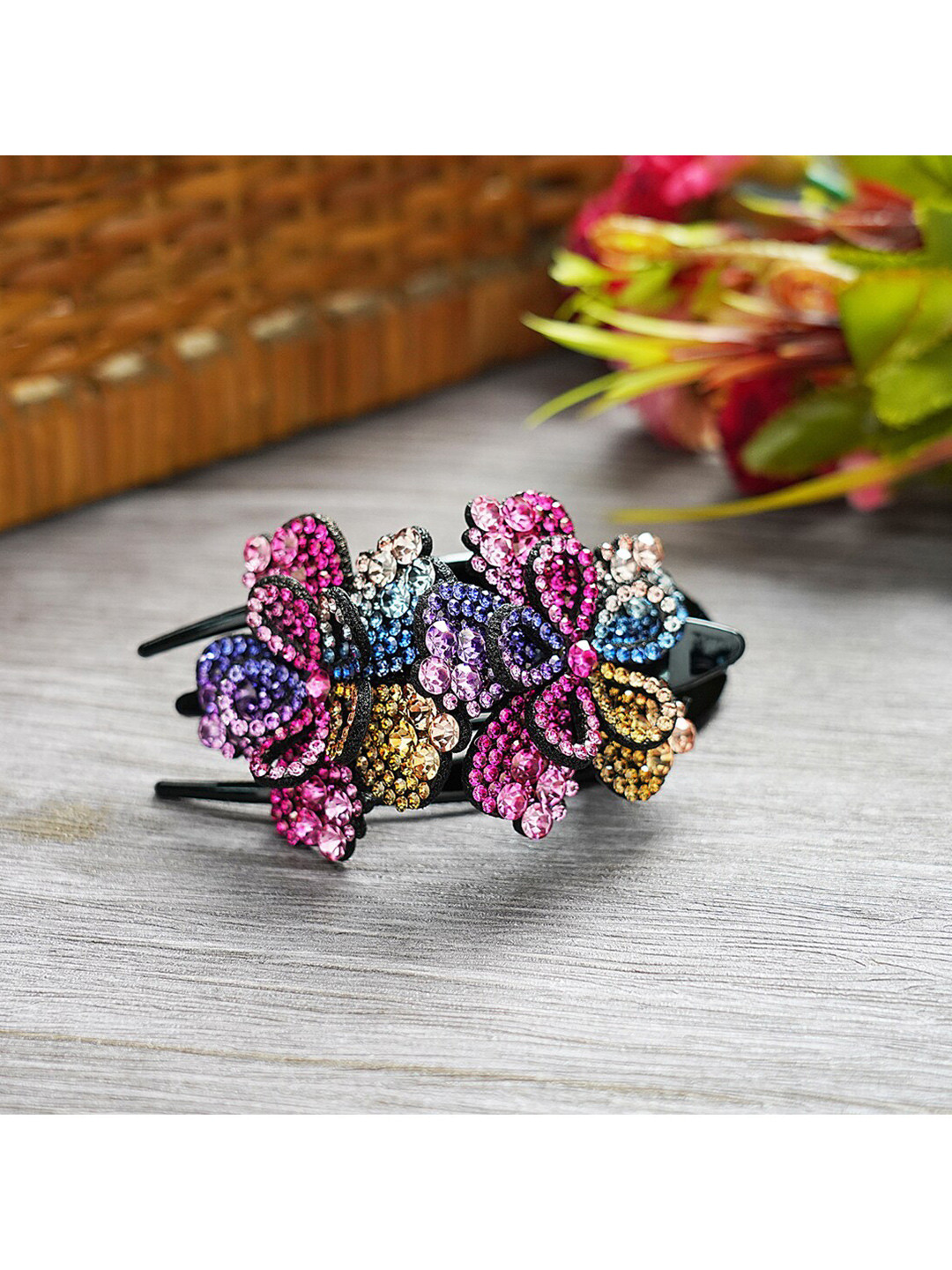 MIZORRI Women Pink & Blue Claw Clip