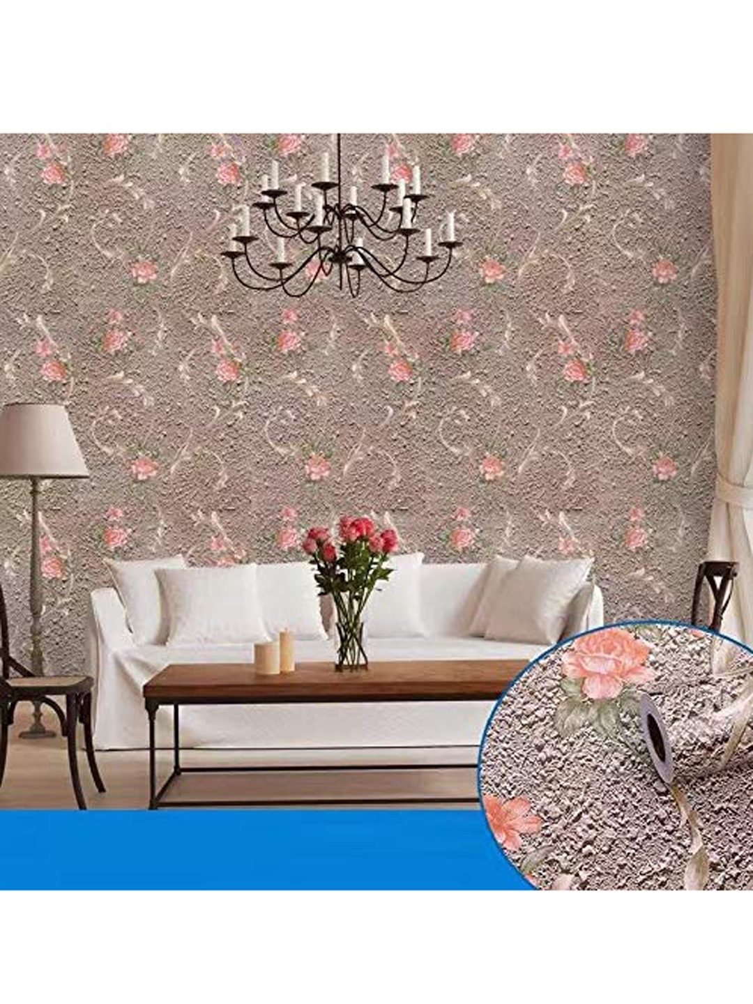 Buy JAAMSO ROYALS Floral Damask wallpeper PVC Self Adhesive Home