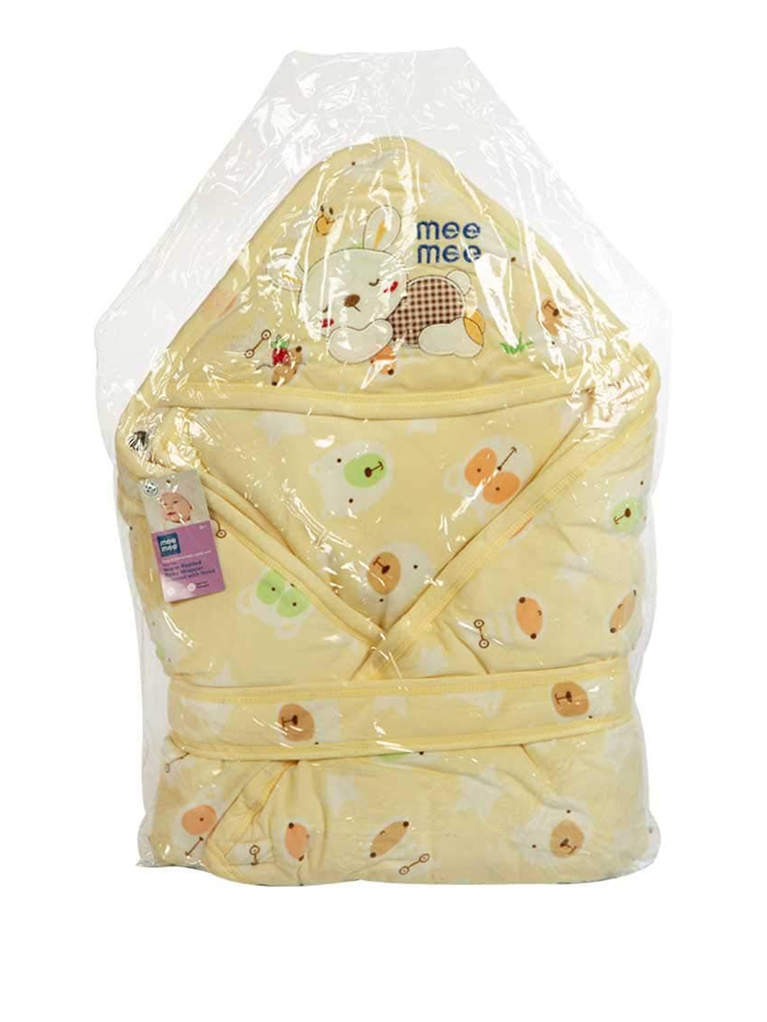 MeeMee Kids Yellow Printed Pure Cotton Wrapper Blanket