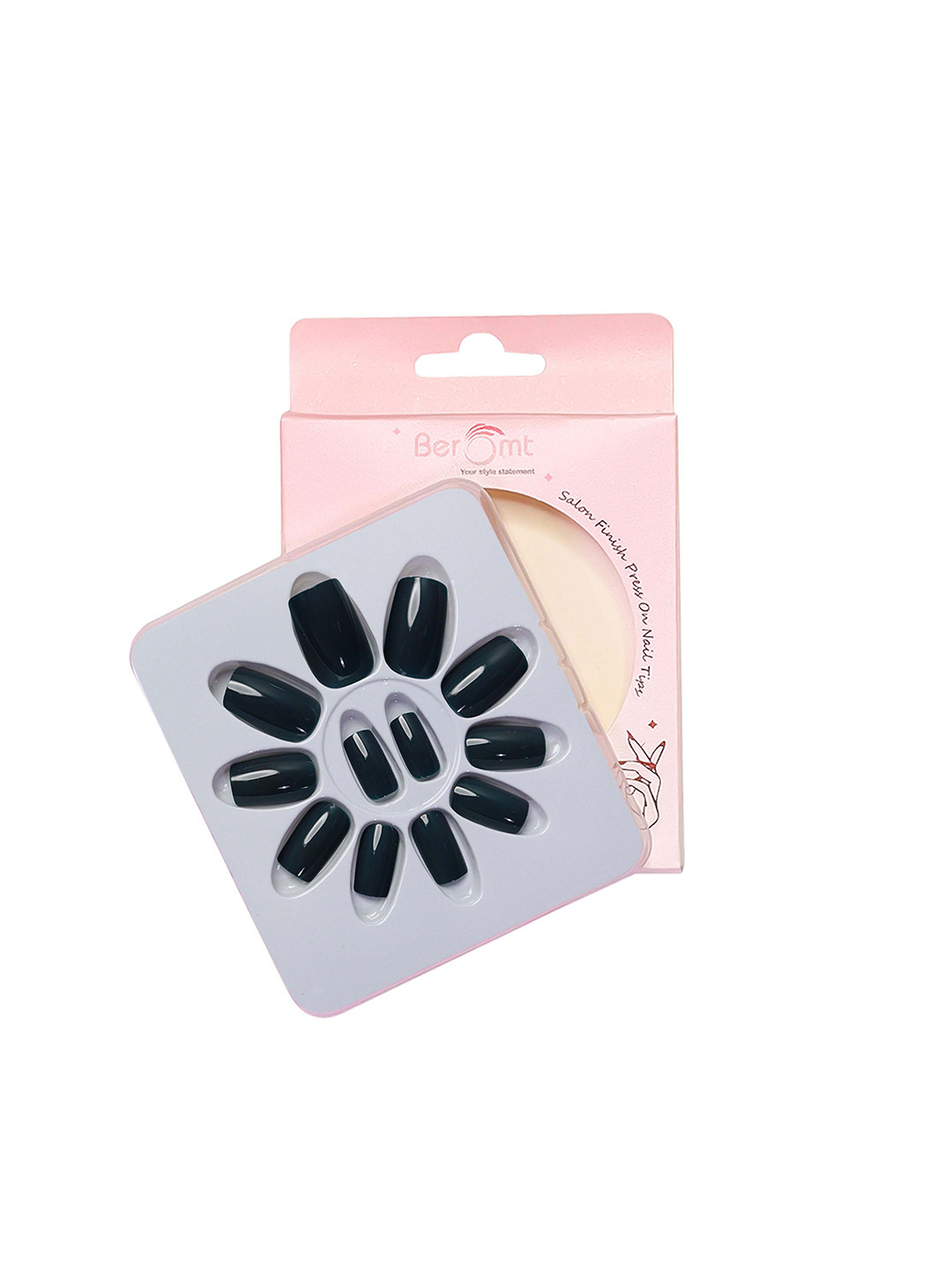 BEROMT Salon Finish Premium Glossy Press-On False Nail Tips Kit - Shade 401