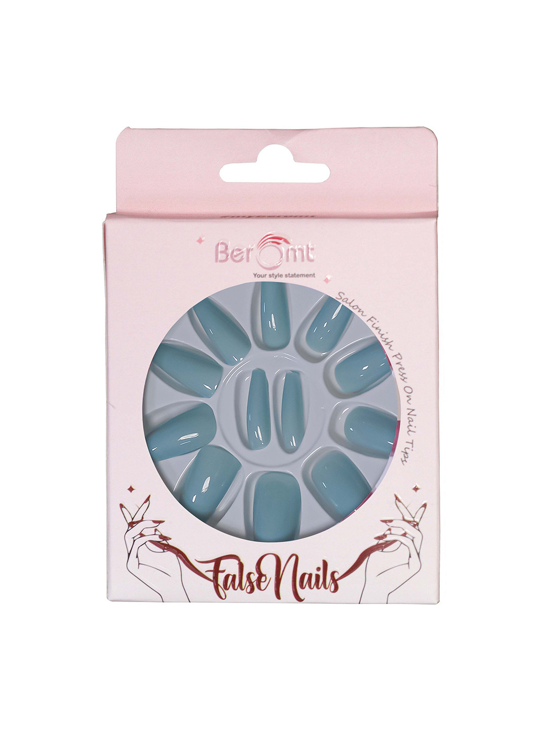 BEROMT Salon Finish Premium Glossy Press-On False Nail Tips Kit - Shade 416