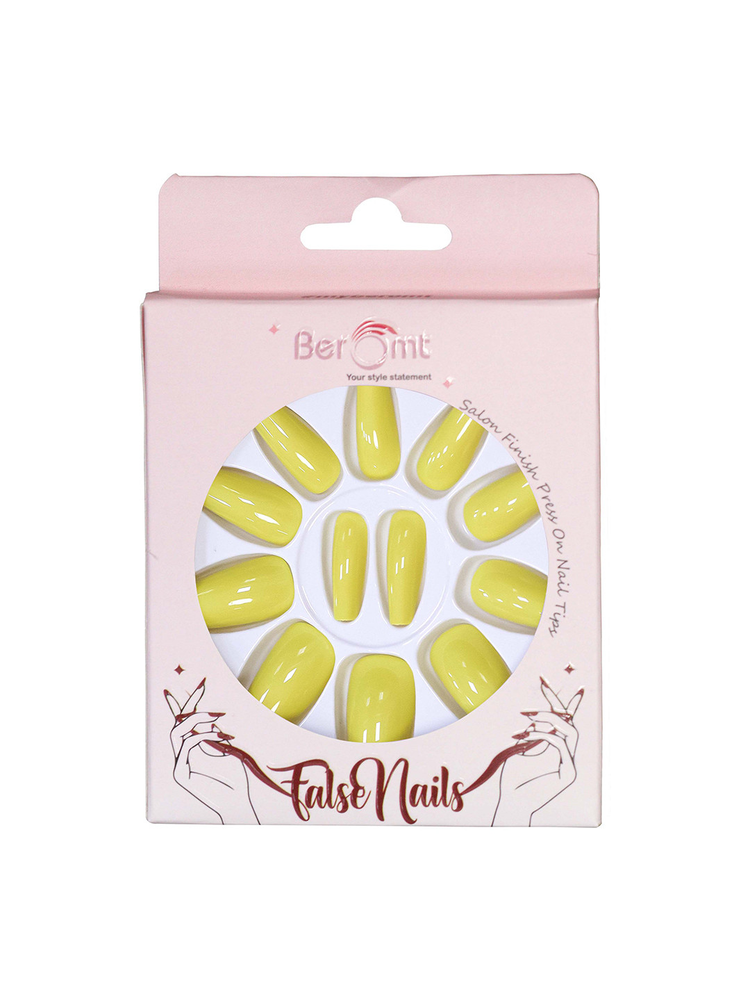 BEROMT Salon Finish Premium Glossy Press-On False Nail Tips Kit - Shade 413