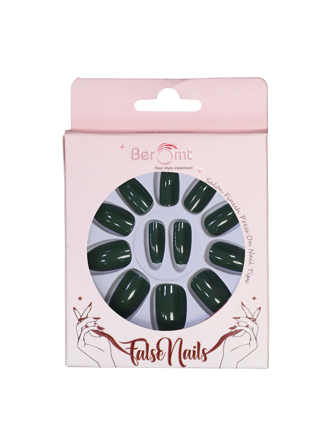 BEROMT Salon Finish Premium Glossy Press-On False Nail Tips Kit - Shade 377