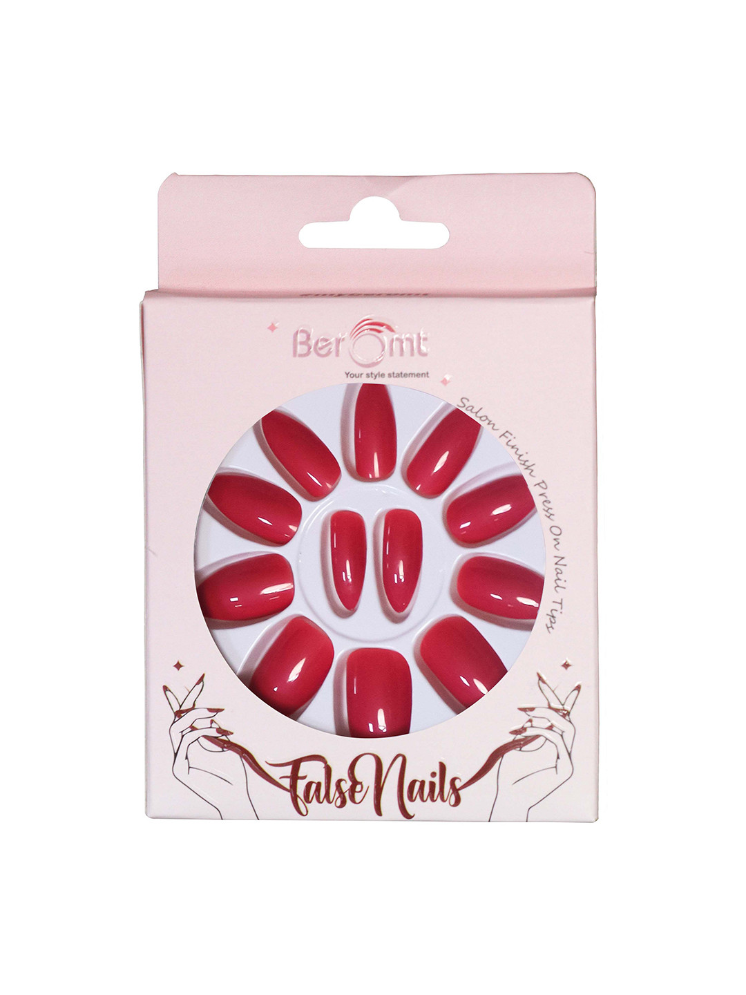 BEROMT Salon Finish Premium Glossy Press-On False Nail Tips Kit - Shade 380