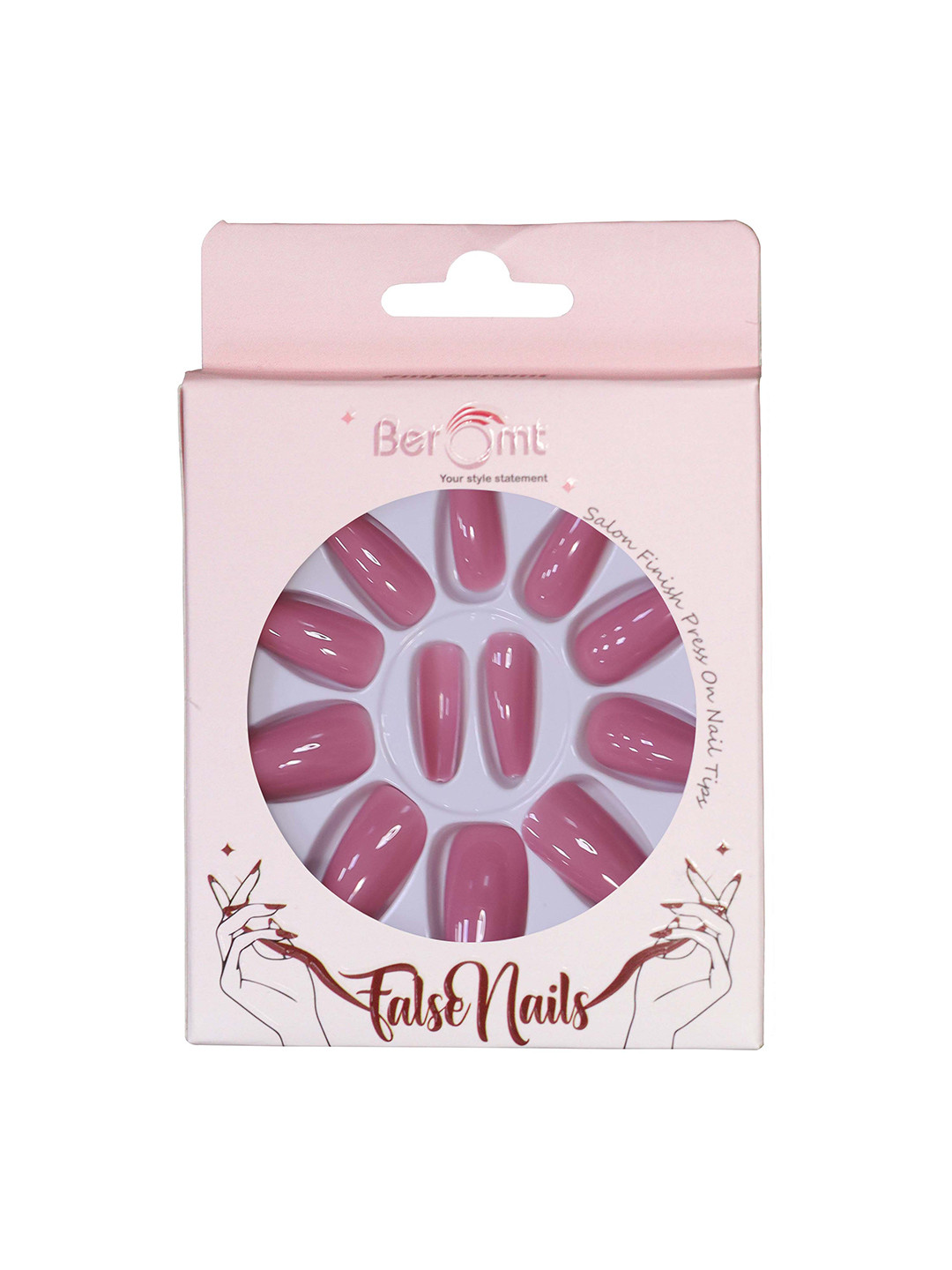 BEROMT Salon Finish Premium Glossy Press-On False Nail Tips Kit - Shade 415