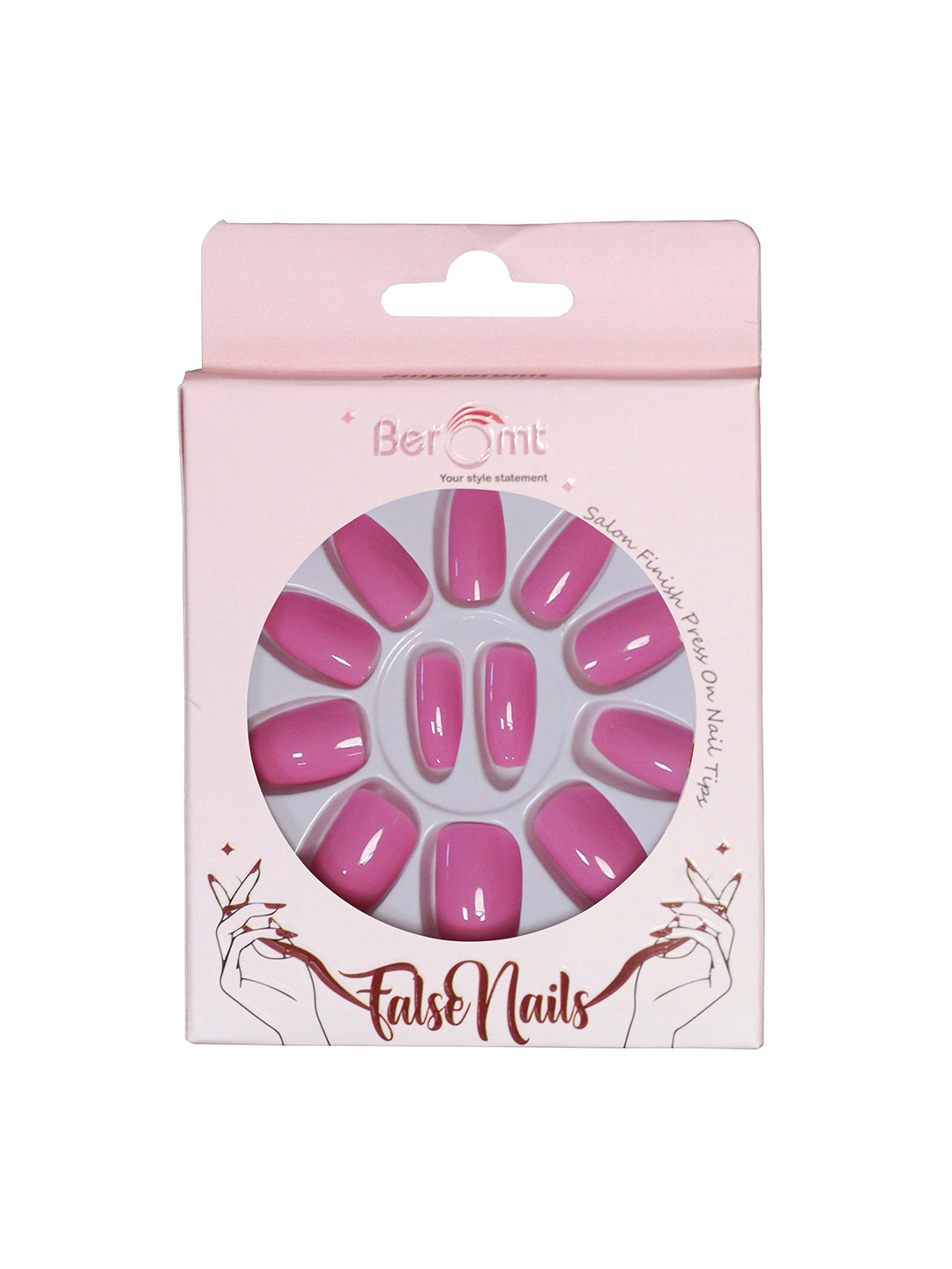 BEROMT Salon Finish Premium Glossy Press-On False Nail Tips Kit - Shade 376