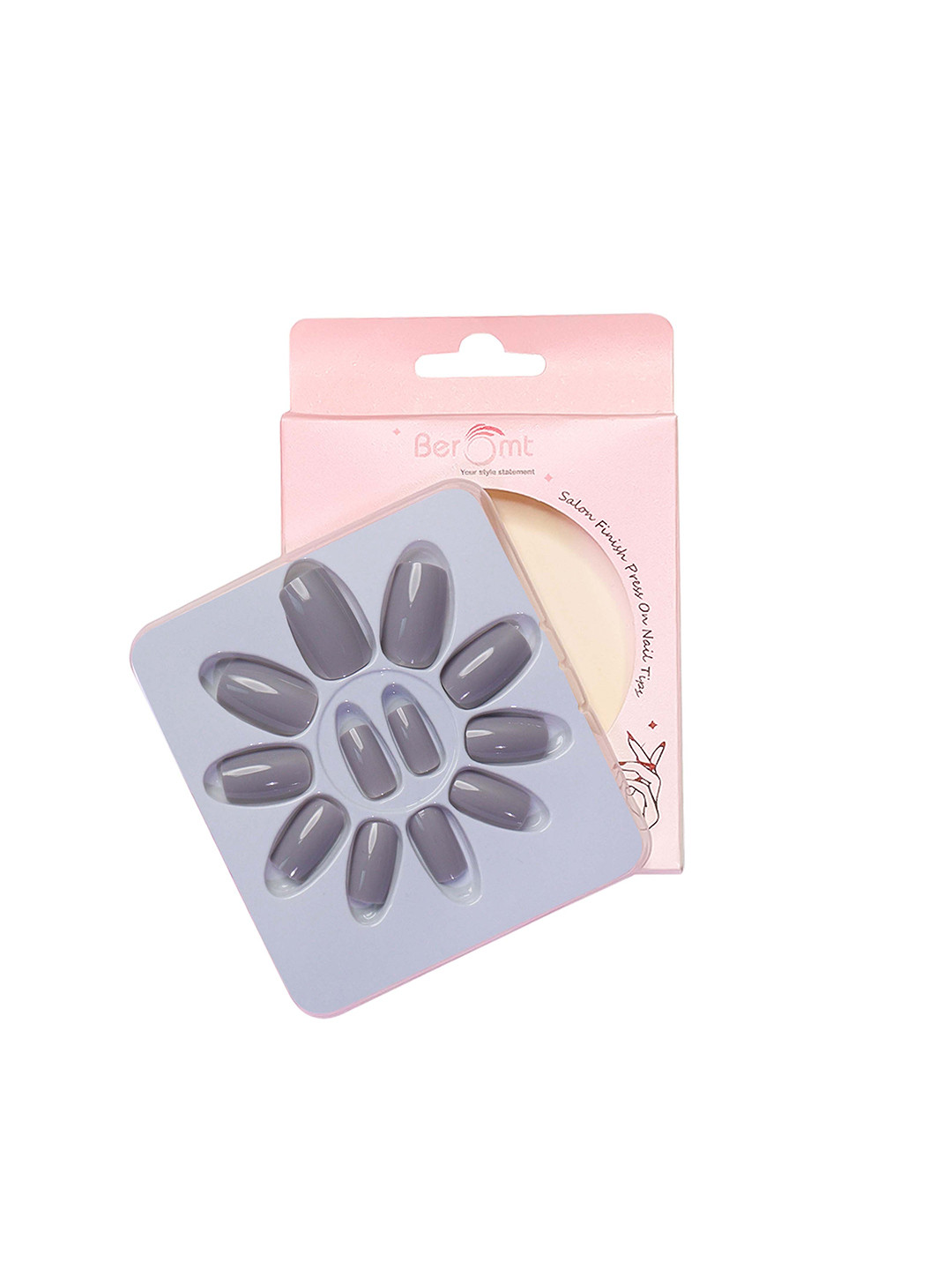 BEROMT Salon Finish Premium Glossy Press-On False Nail Tips Kit - Shade 364