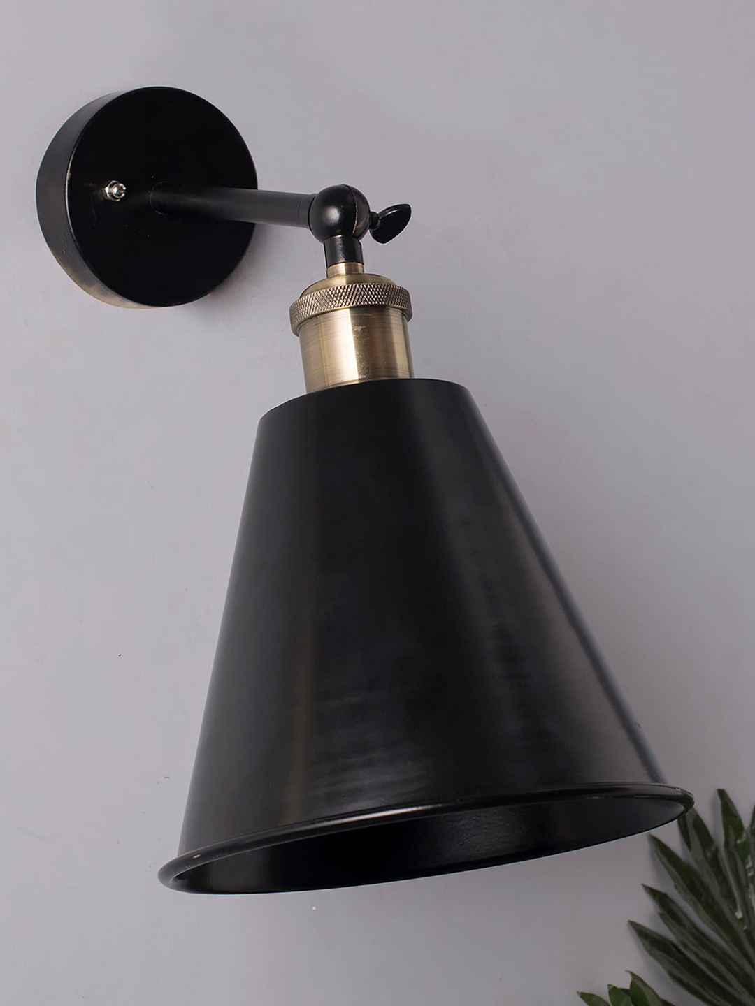 Homesake Black & Antique Gold Solid Wall Lamps