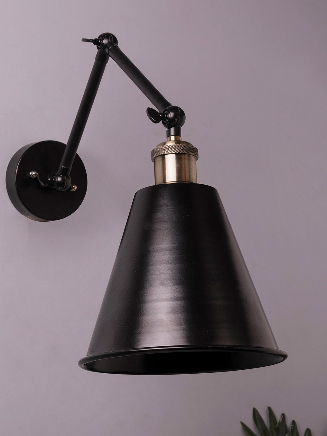 Homesake Black Solid Triple movement, Antique Gold Edison 360 Guard Shade Wall Lamp, Wall Lamps