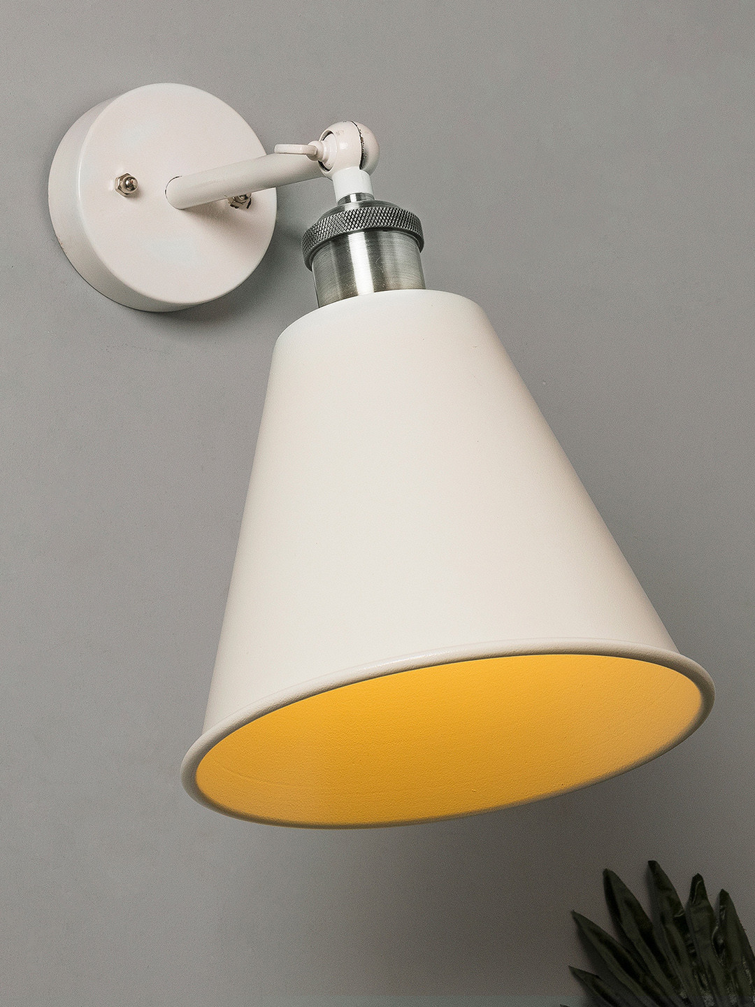 Homesake  White Solid Cone Metal Wall Lamps