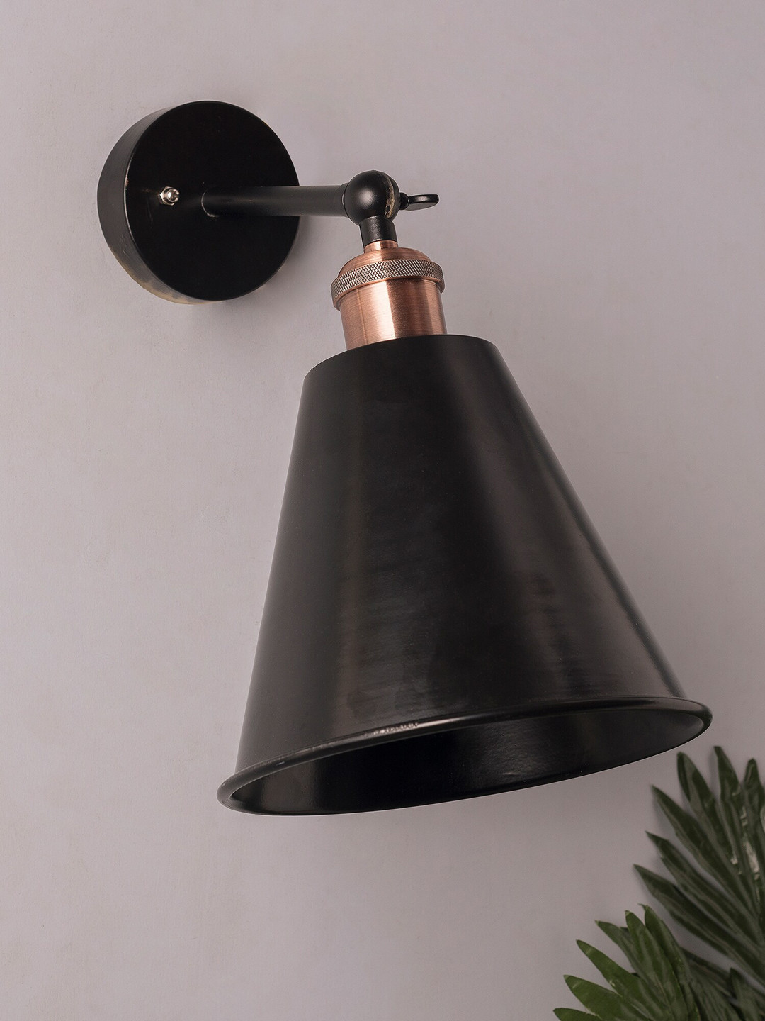 Homesake Black Solid Wall Lamp With Shade