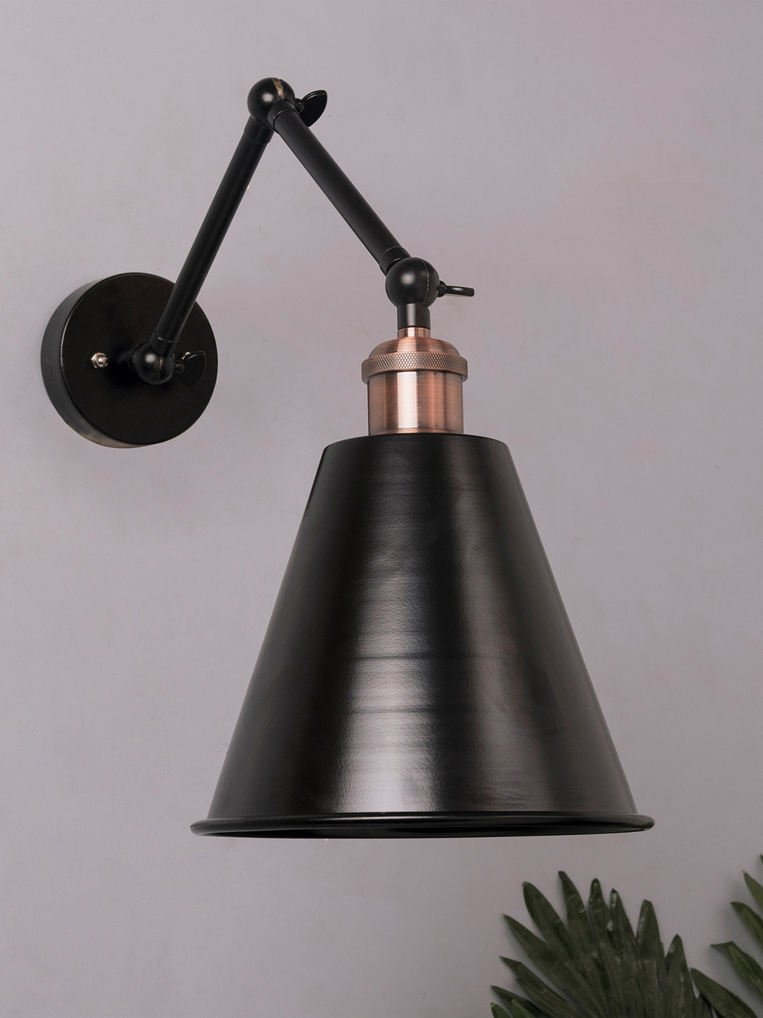 Homesake  Black Solid Metal Bell Wall Lamps