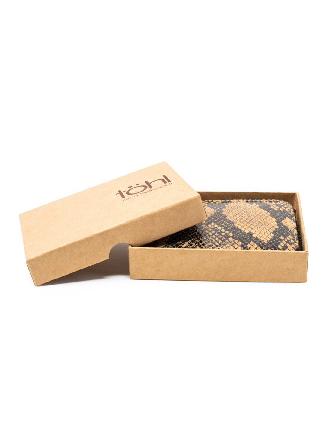 tohl Men Beige & Brown Abstract Printed Leather Zip Around Wallet