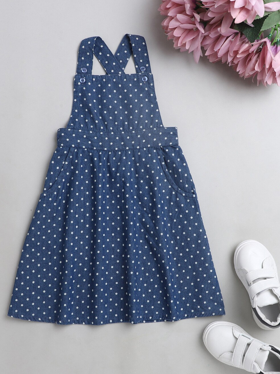 The Magic Wand Blue Halter Neck Denim Dress