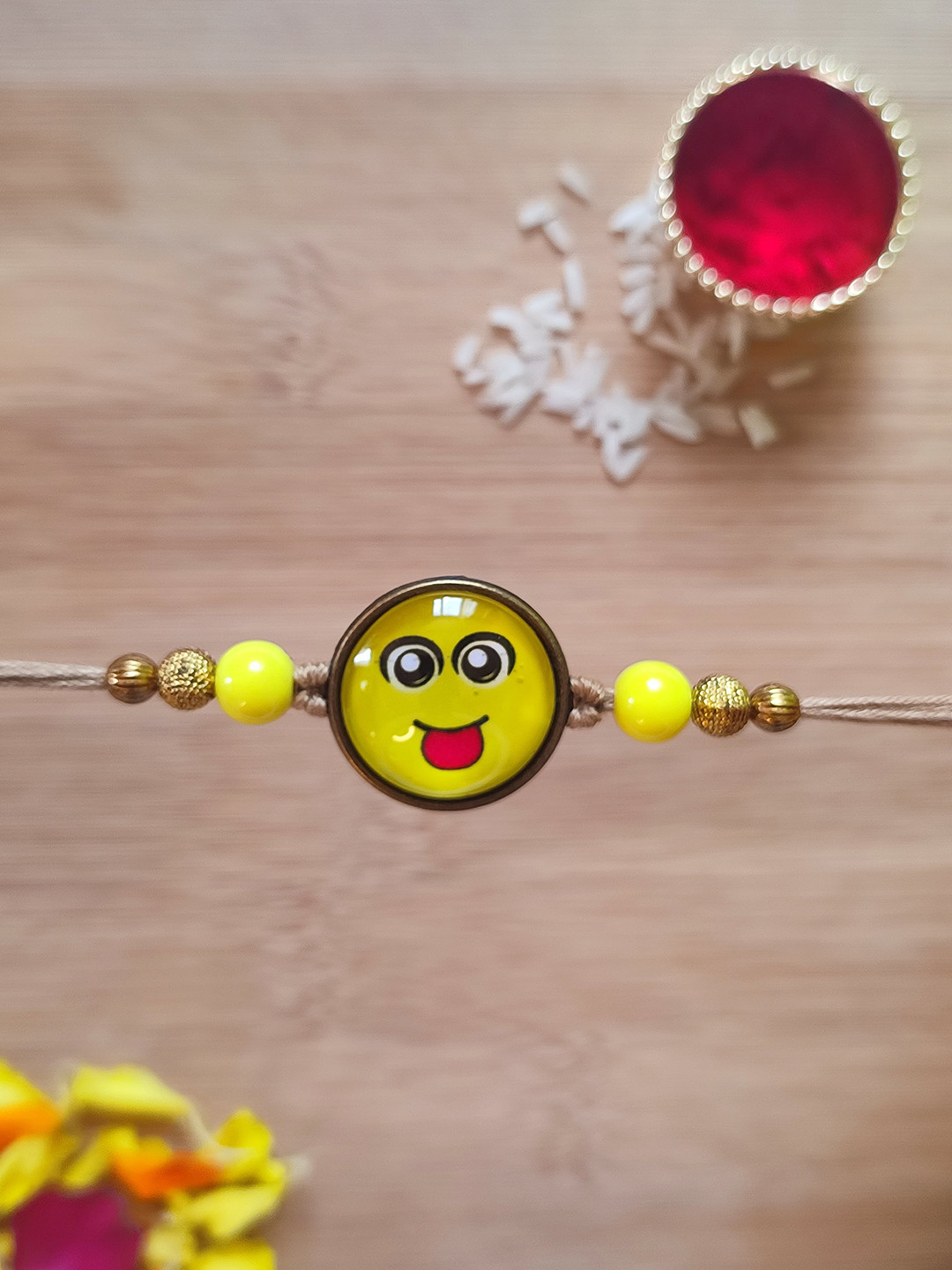 CRAYTON Men Yellow Smiley 3D Rakhi