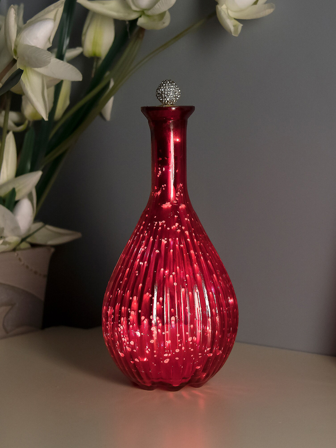Homesake Ovoid Bottle Red Copper Living Room Lights Medium Showpiece - 9.4 Inches
