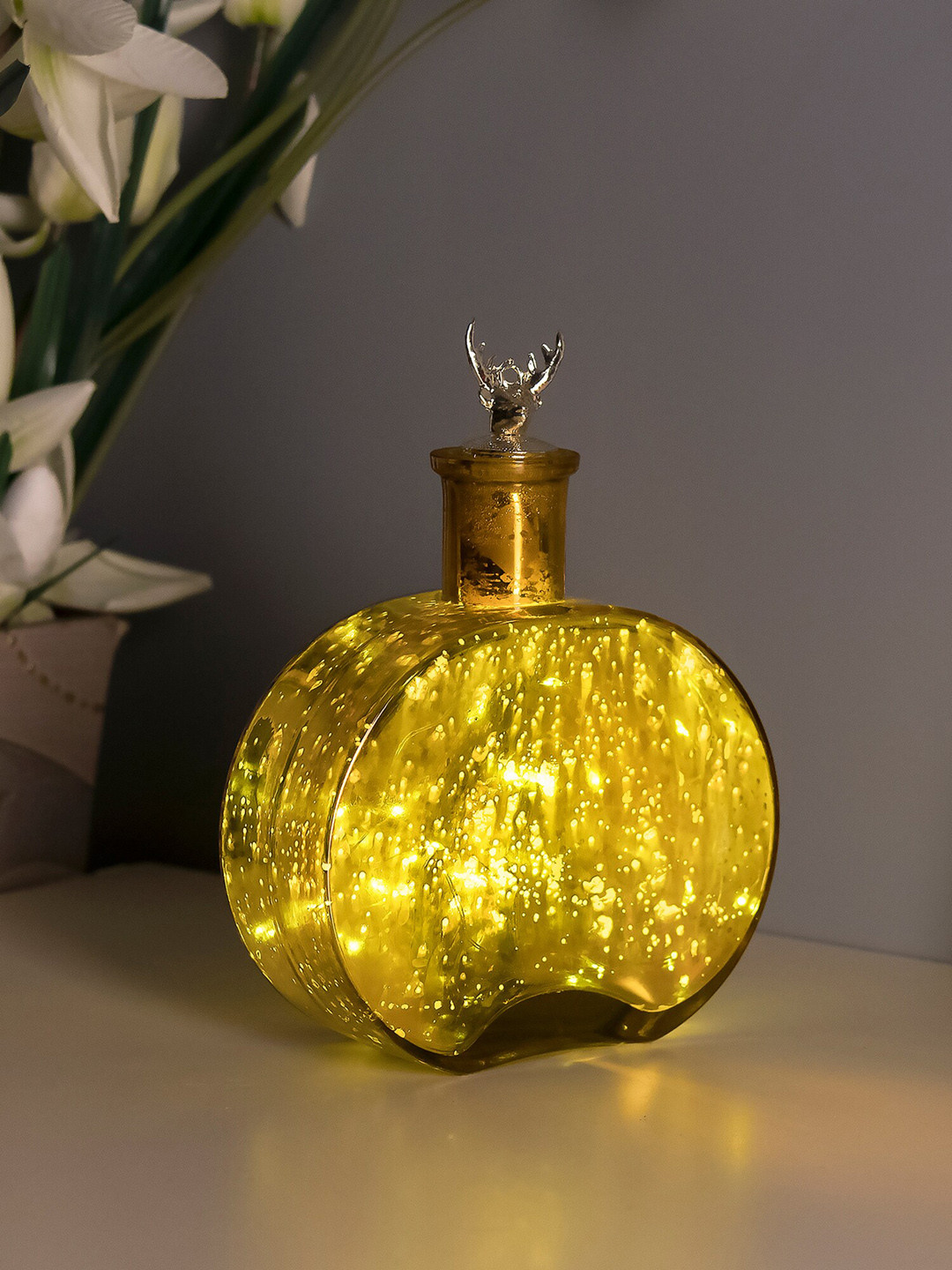 Homesake Yellow Bottle Glass Table Lamp