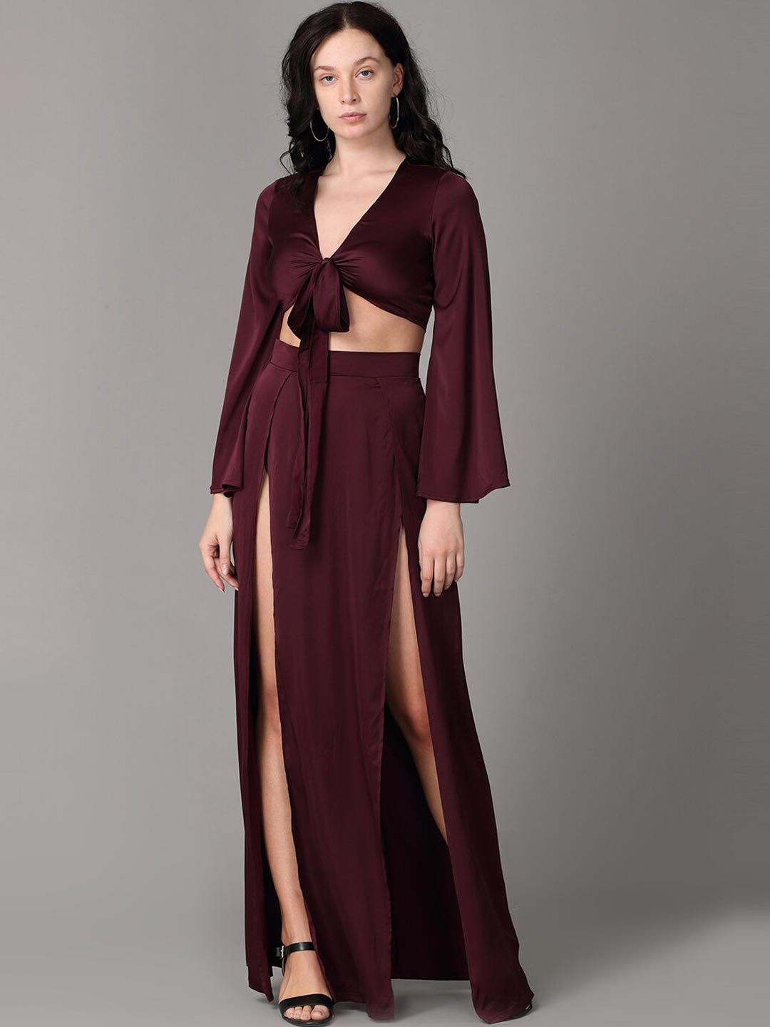 Oh So Fly Purple Pure Satin Crop Top