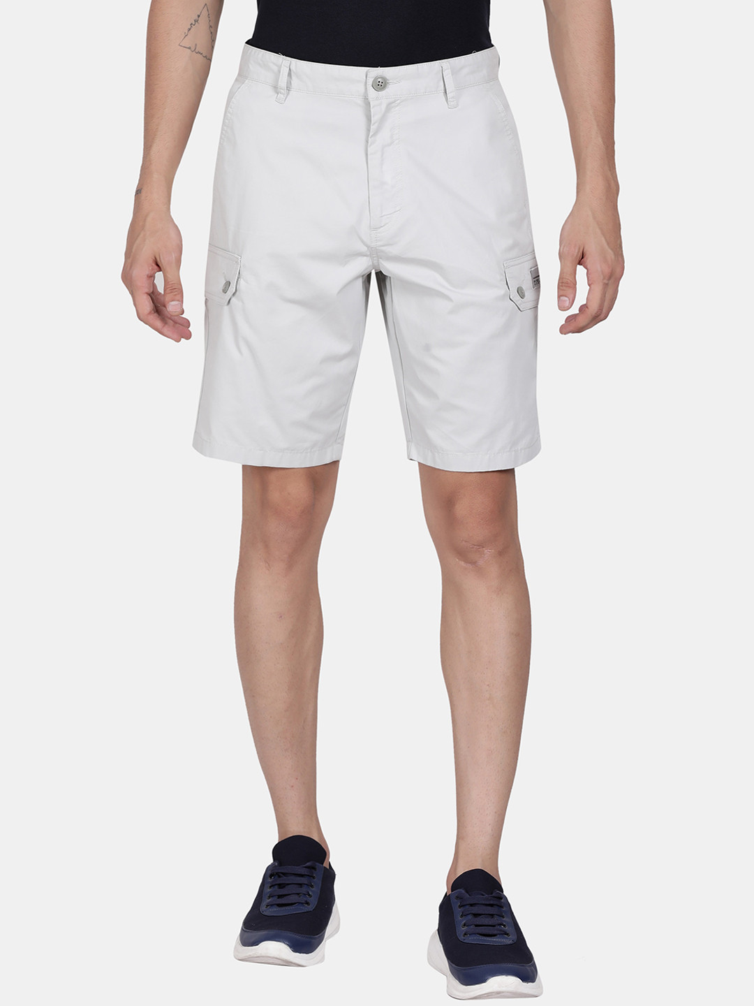 t-base Men Grey Cargo Shorts