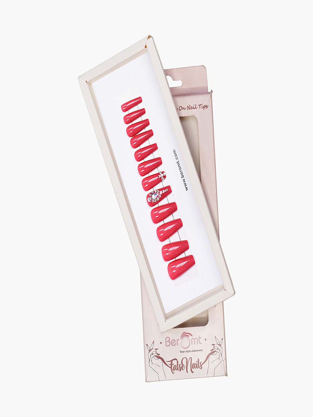 BEROMT Salon Finish Bridal & Party Press-On False Nail Tips Kit - Shade 657