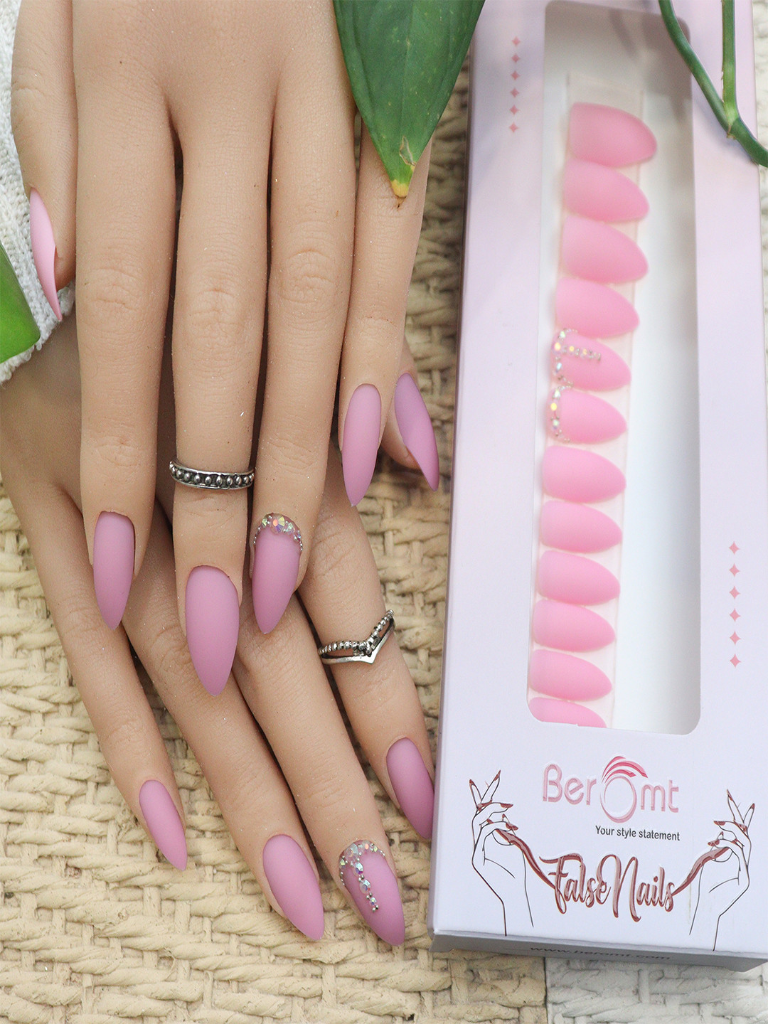 BEROMT Salon Finish Bridal & Party Press-On False Nail Tips Kit - Shade 660