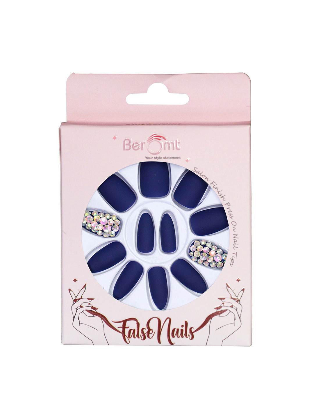 BEROMT Salon Finish Bridal & Party Press-On False Nail Tips Kit - Shade 679