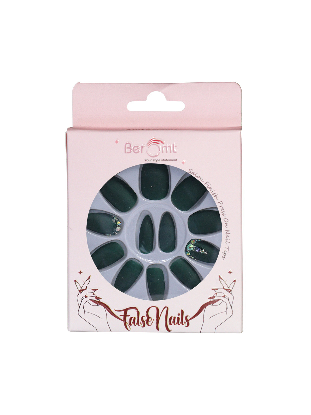 BEROMT Salon Finish Bridal & Party Press-On False Nail Tips Kit - Shade 661