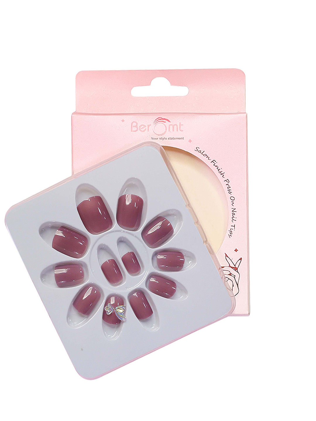 BEROMT Salon Finish Bridal & Party Press-On False Nail Tips Kit - Shade 760