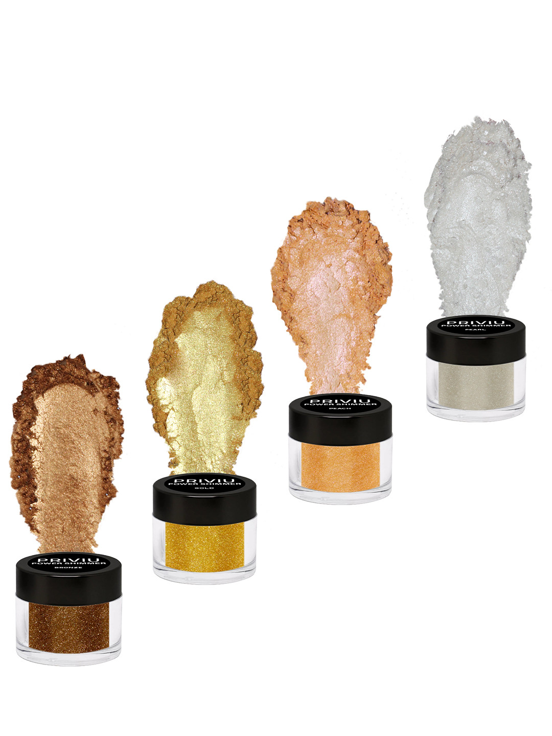 PRIVIU Set of 4 Power Shimmer Eyeshadow - Spicy Nudes