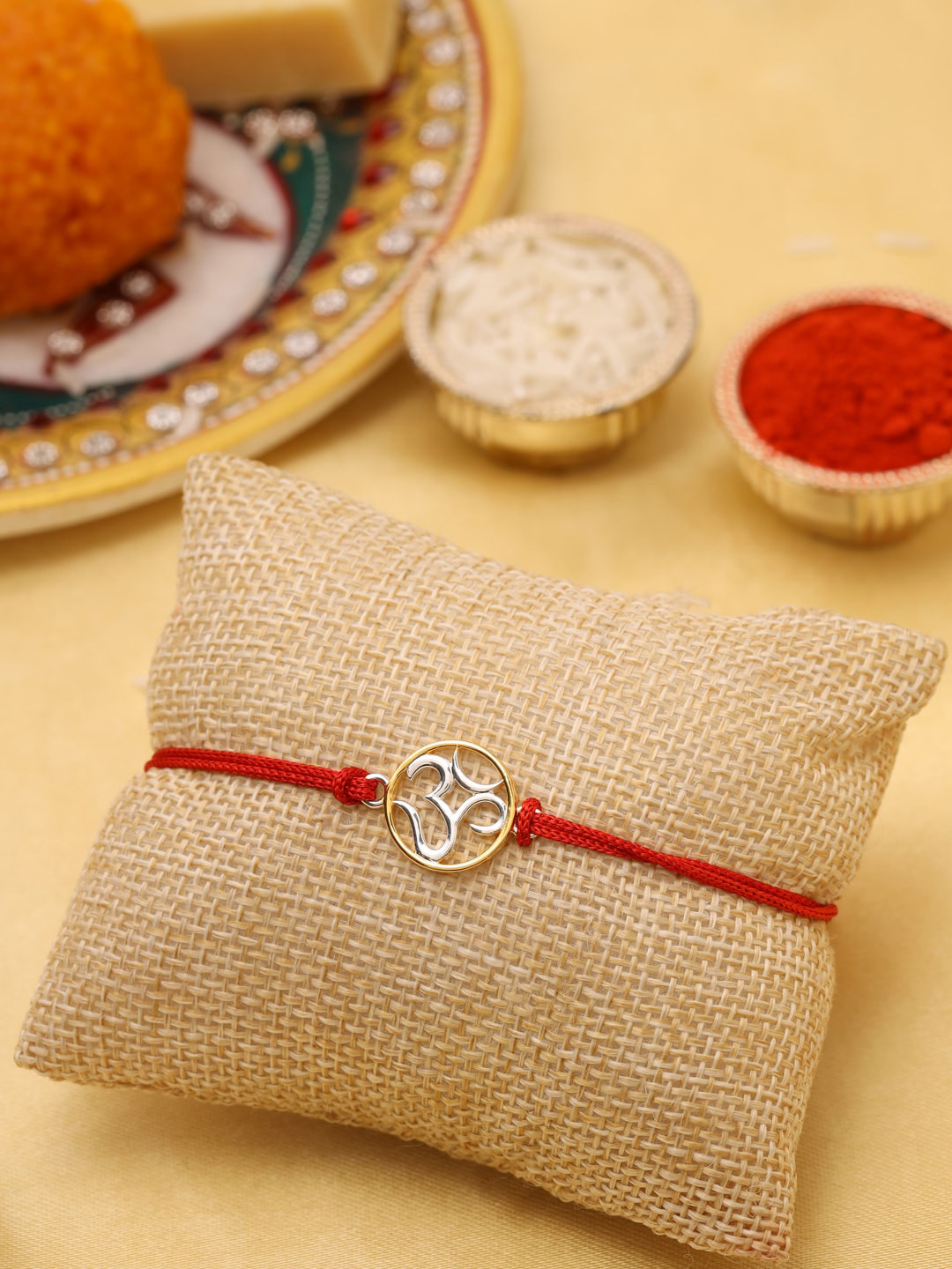VIRAASI Men 925 Sterling Silver Om Rakhi