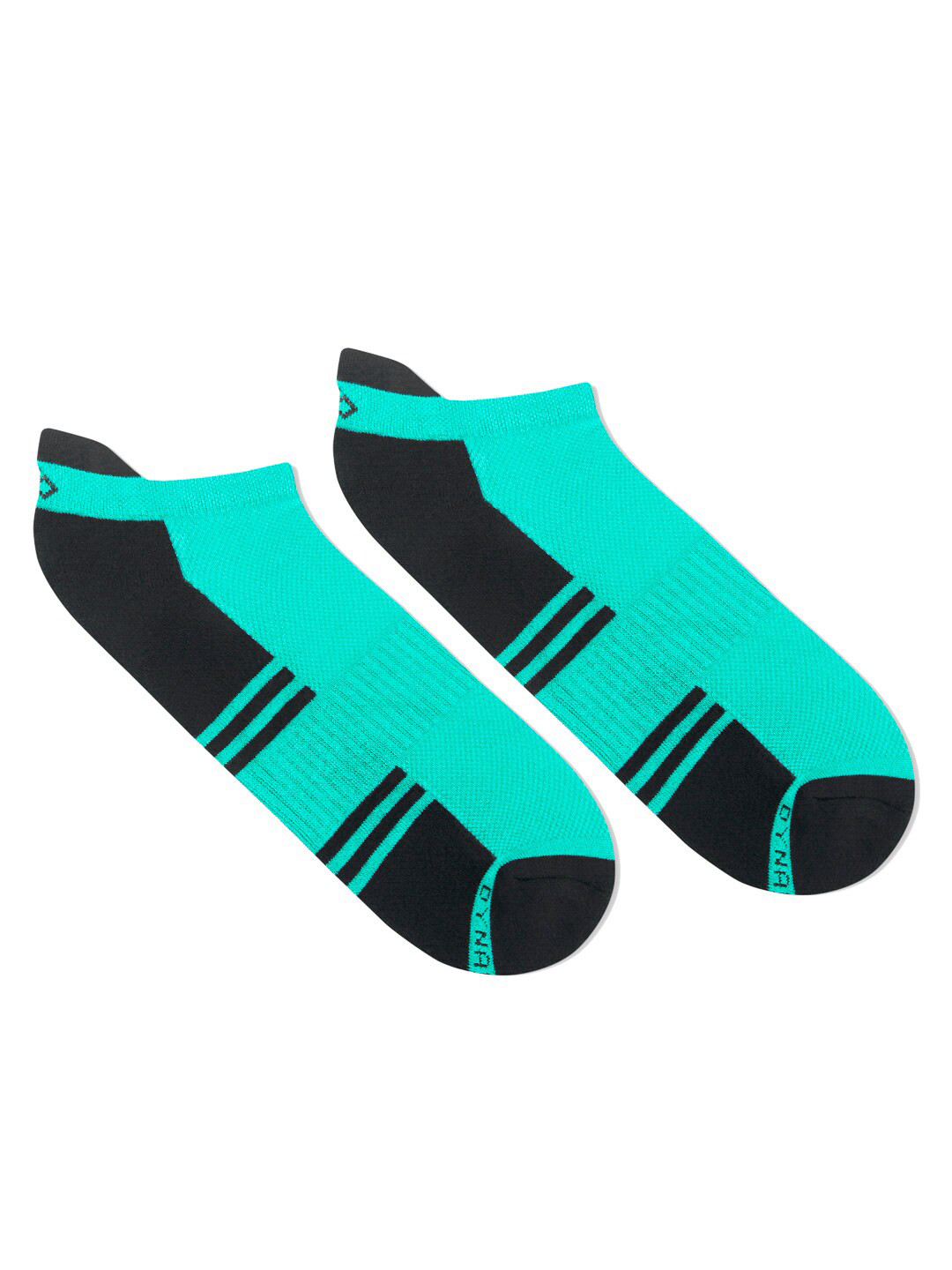 Dynamocks Women Sea Green & Black Colourblocked Bamboo Ankle-Length Socks