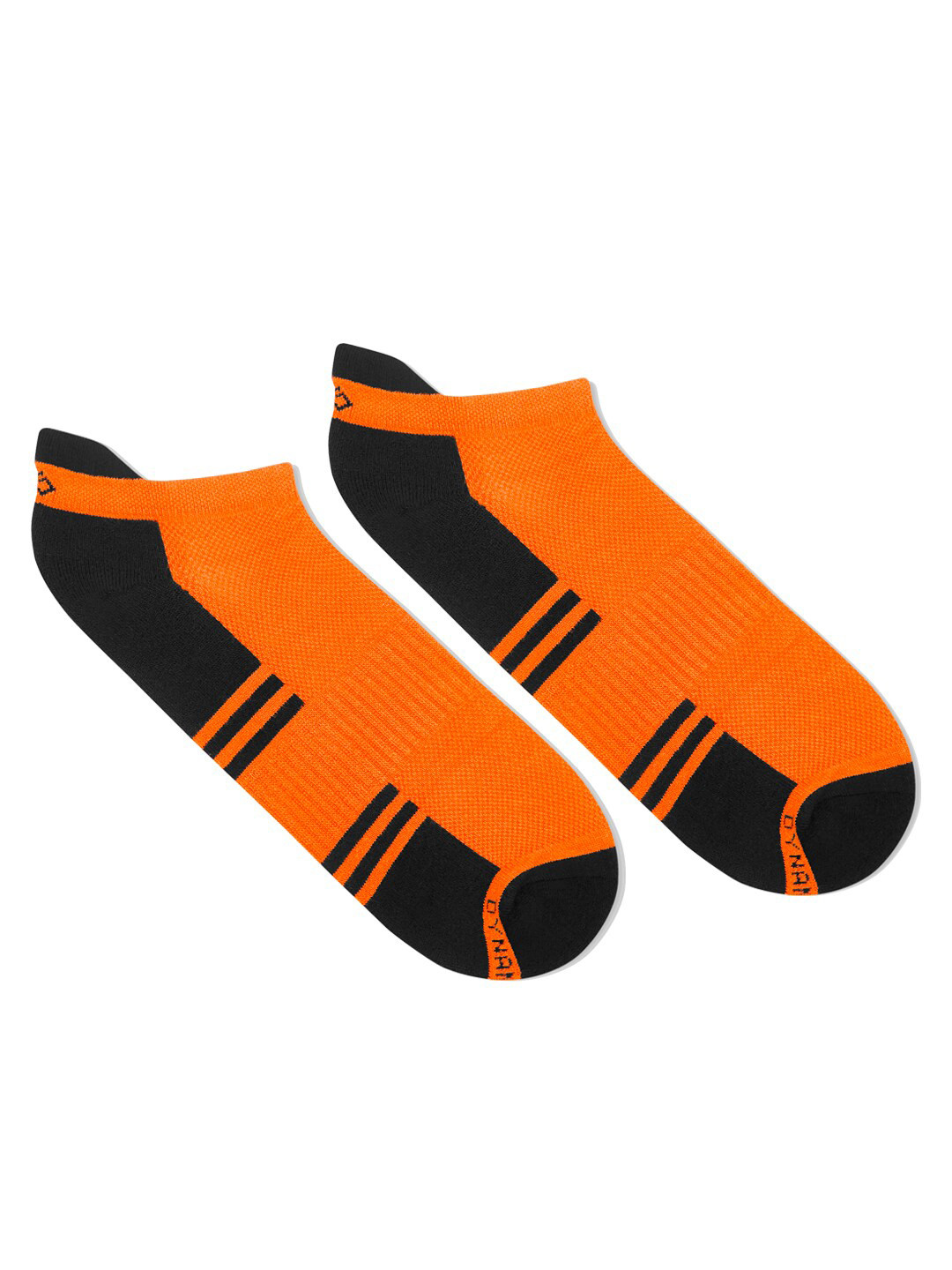Dynamocks Women Orange & Black Colourblocked Bamboo Anti Bacterial Ankle-Length Socks