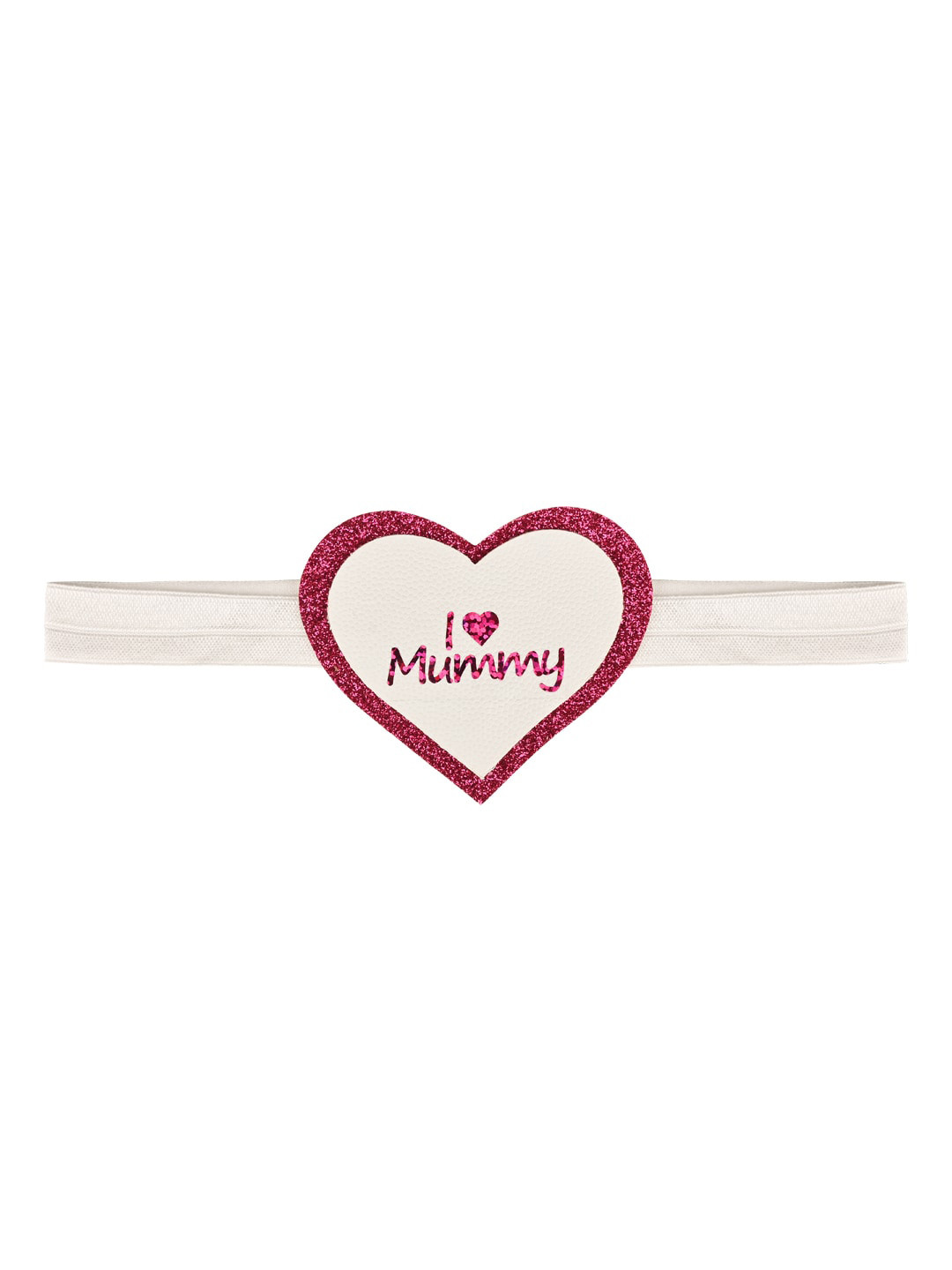 Aye Candy Girls Pink & White Embellished Love Mummy Headband