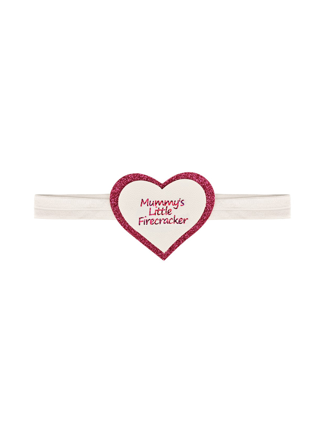 Aye Candy Girls Pink & White Solid Mummy's Little Firecracker Headband