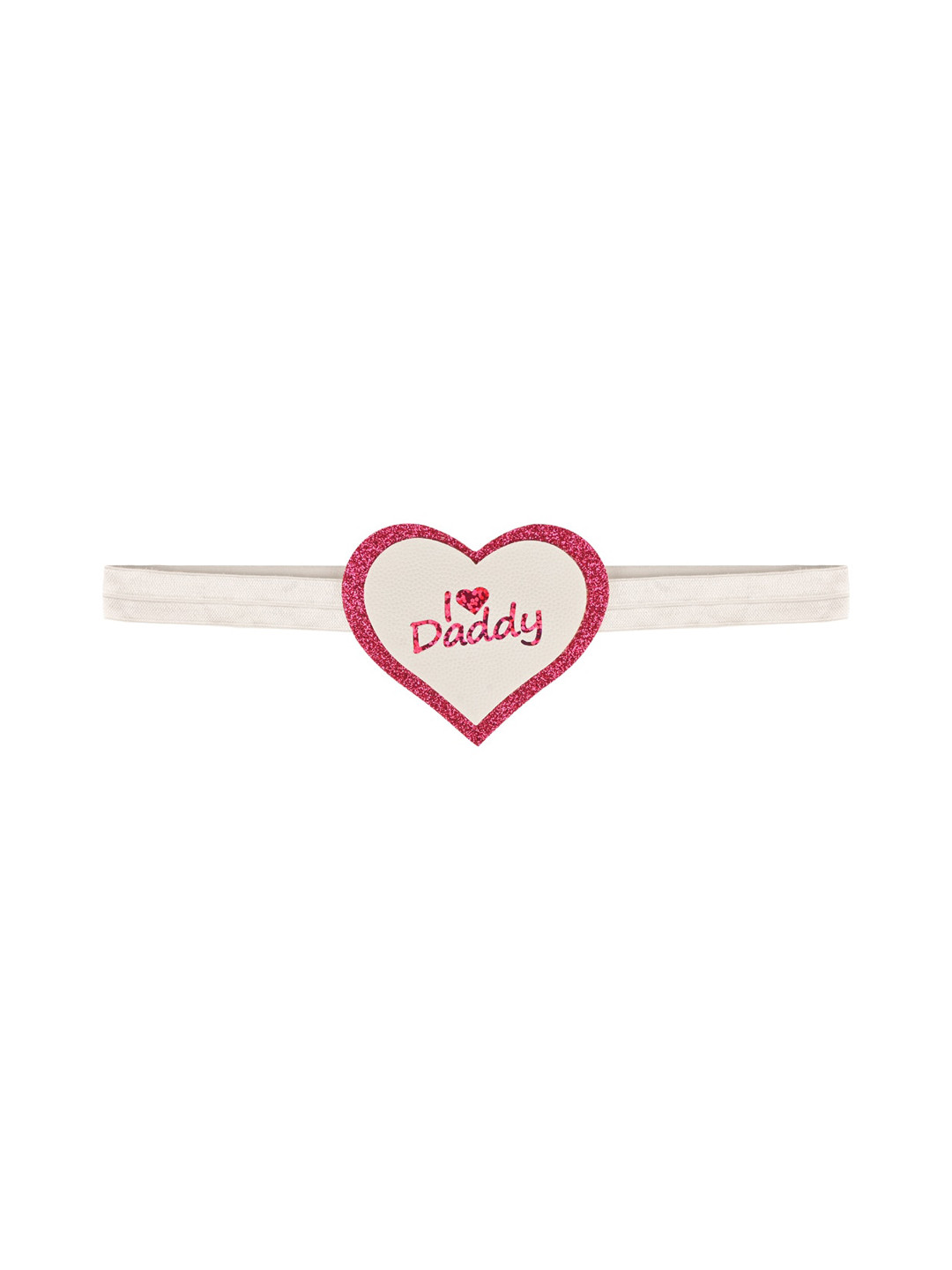 Aye Candy Girls Pink & White Heart I Love Daddy Headband