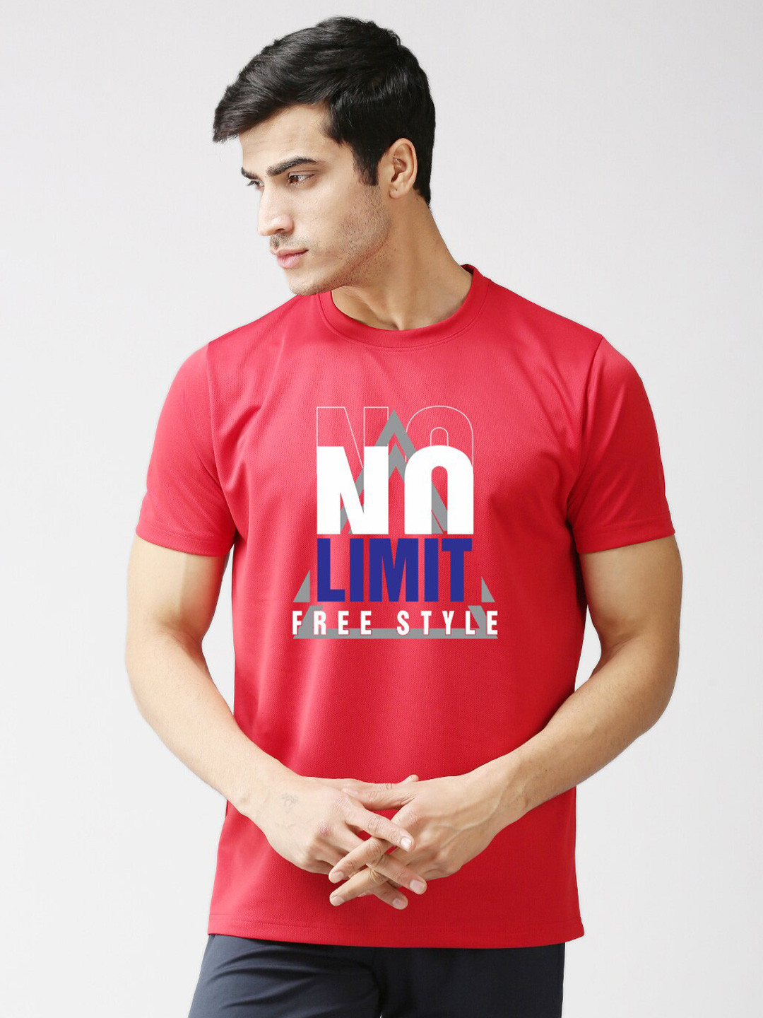 EPPE Men Red Typography Printed Slim Fit T-shirt