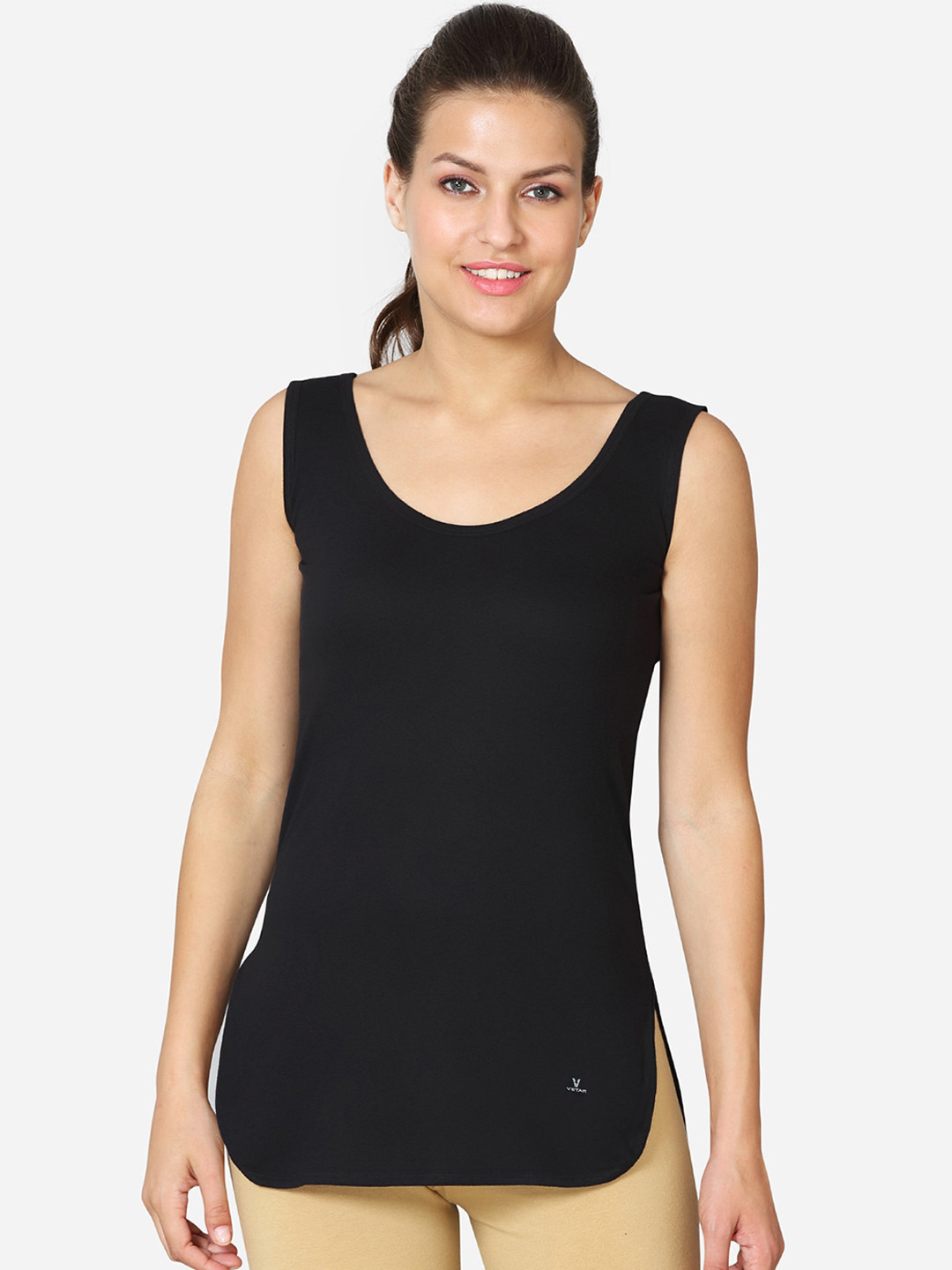 VStar Women Black Solid Cotton Camisoles