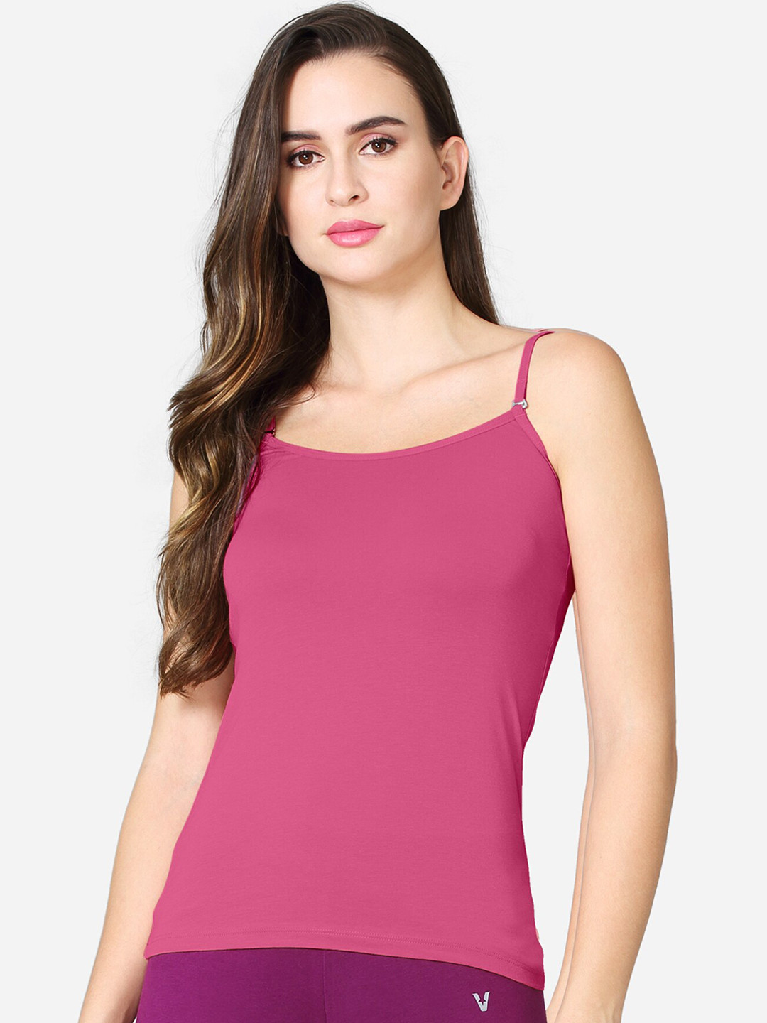 VStar Women Dark Pink Solid Cotton Camisoles