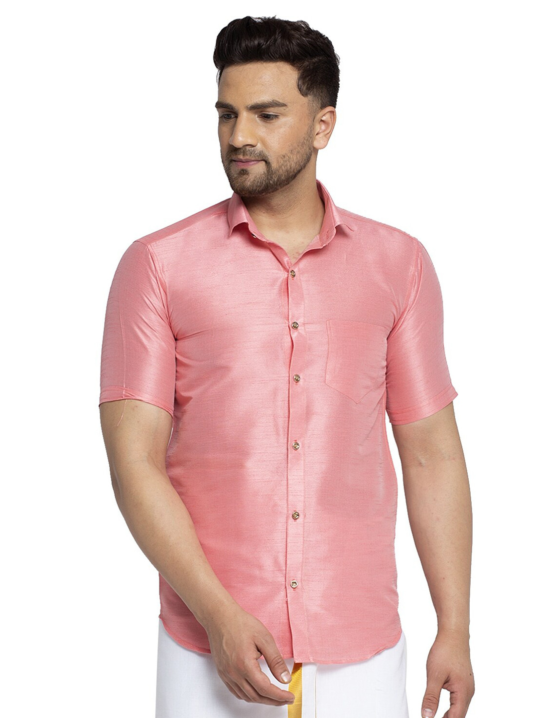 Kaifoo Men Pink Party Shirt