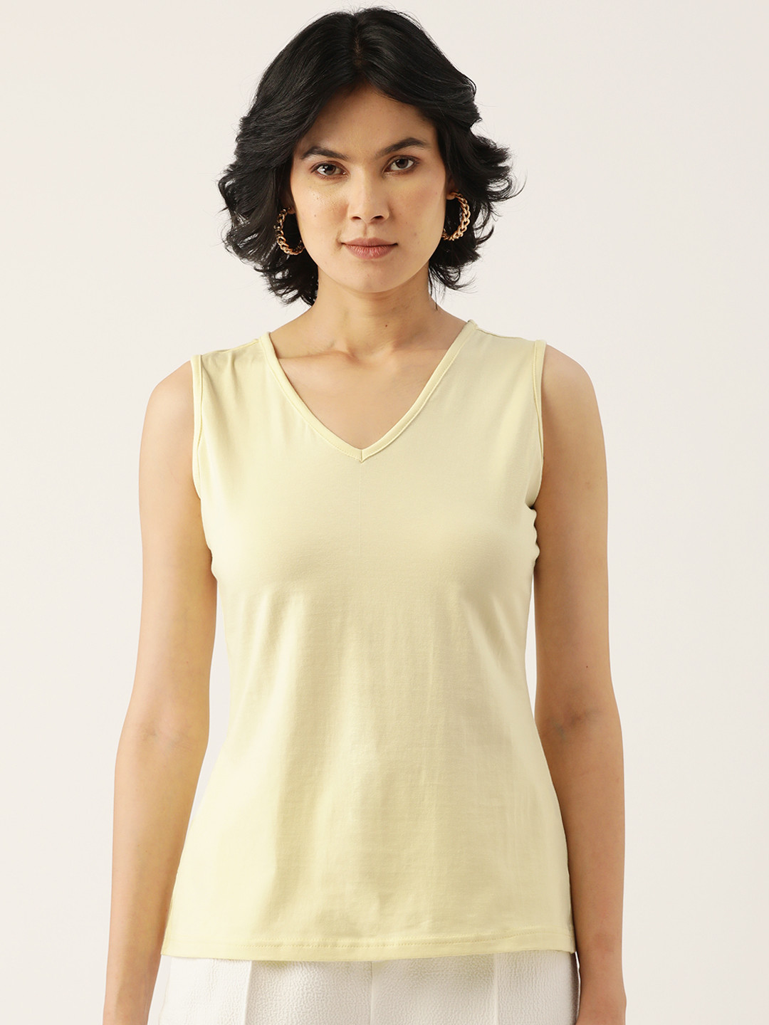 BRINNS Cream-Coloured Cotton Tank Top