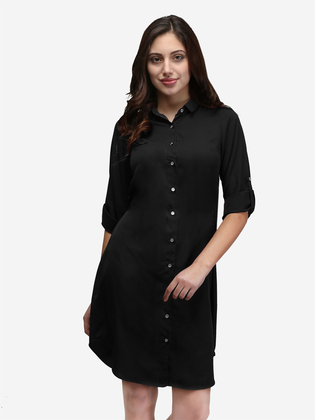 V&M Black Crepe Shirt Dress