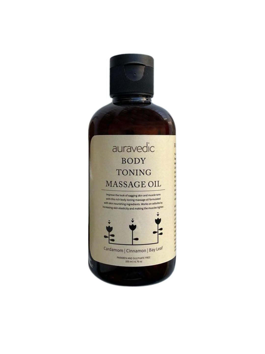 Auravedic Paraben Fee Body Toning Massage Oil with Cardamom & Cinnamon - 200 ml