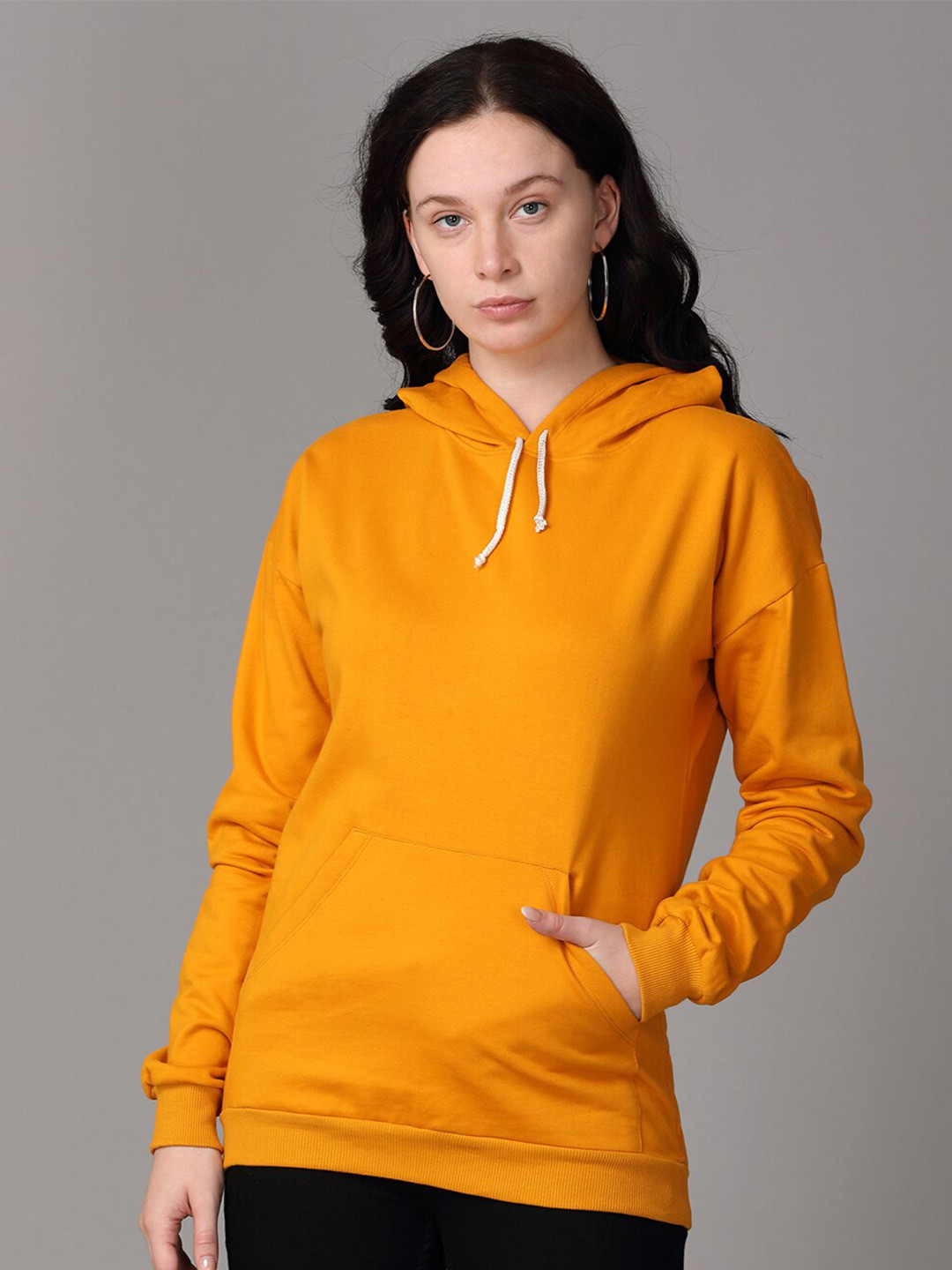 Oh So Fly Women Mustard Hooded Sweatshirt