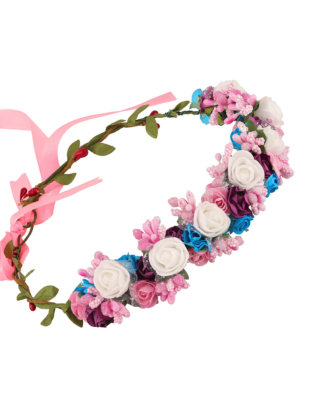 Sanjog Women Blue & Pink Embellished Tiara