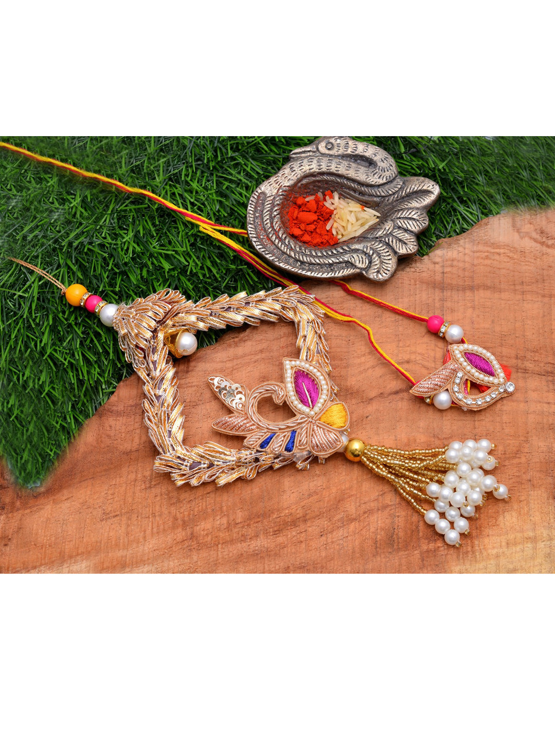 Silvermerc Designs Unisex Gold Rakhi
