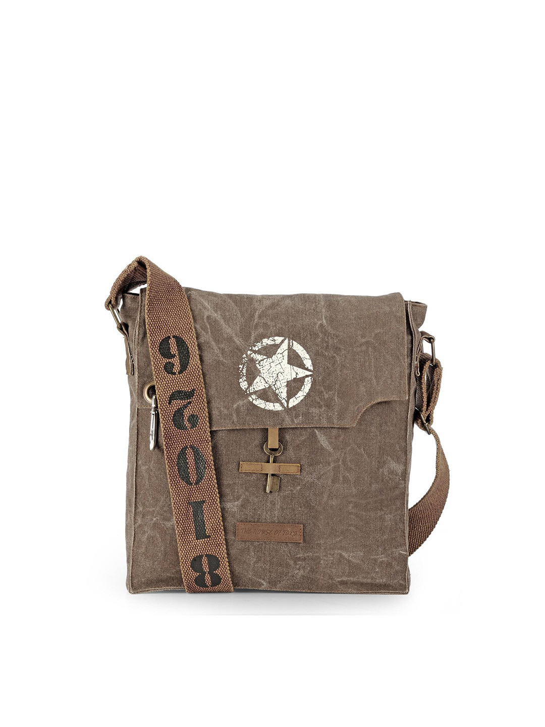 The House of Tara Unisex Brown & White Messenger Bag