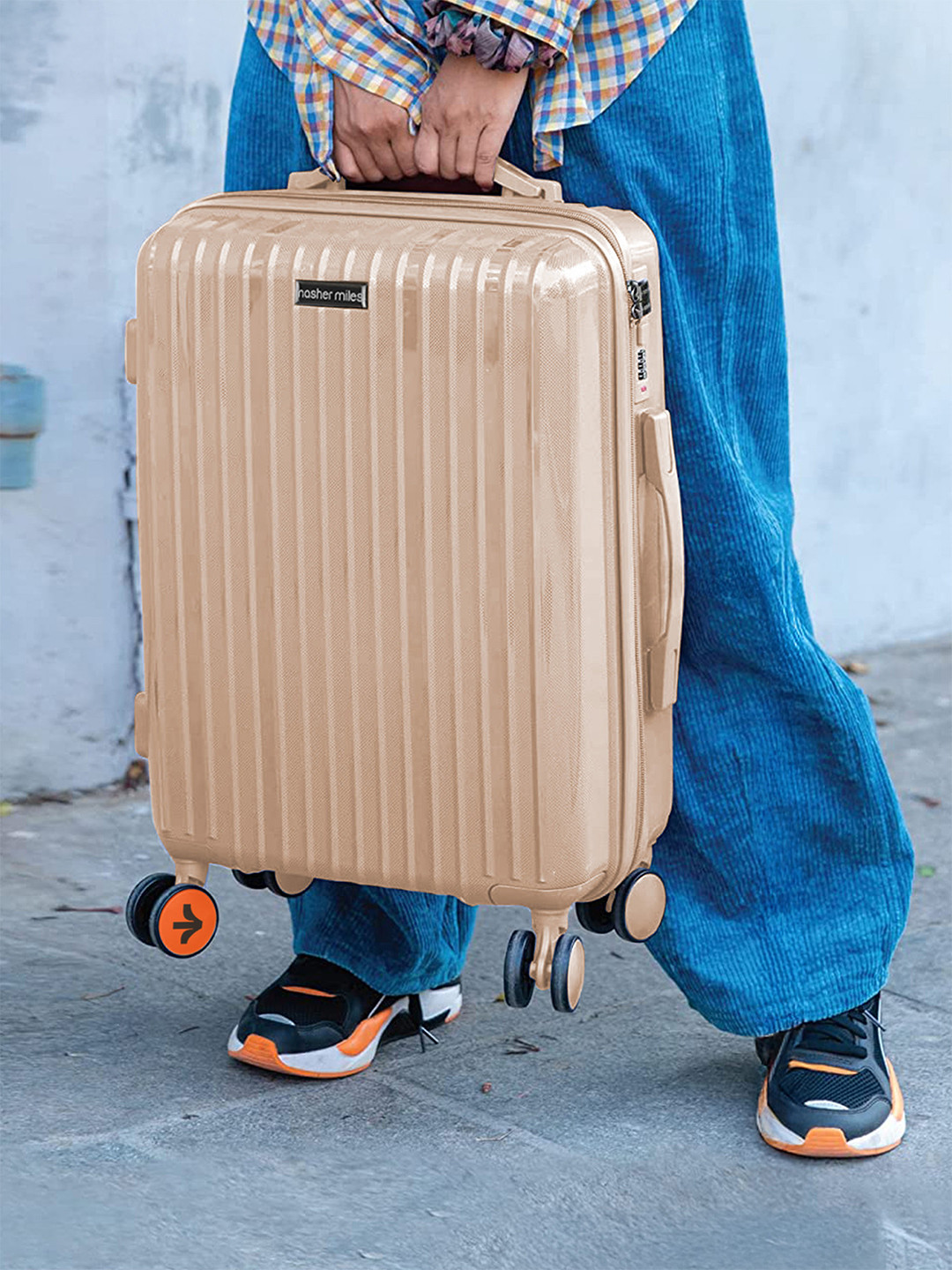 Nasher Miles Pondicherry Polypropylene Cabin Peach Trolley Bag - 20 inch (55cm)