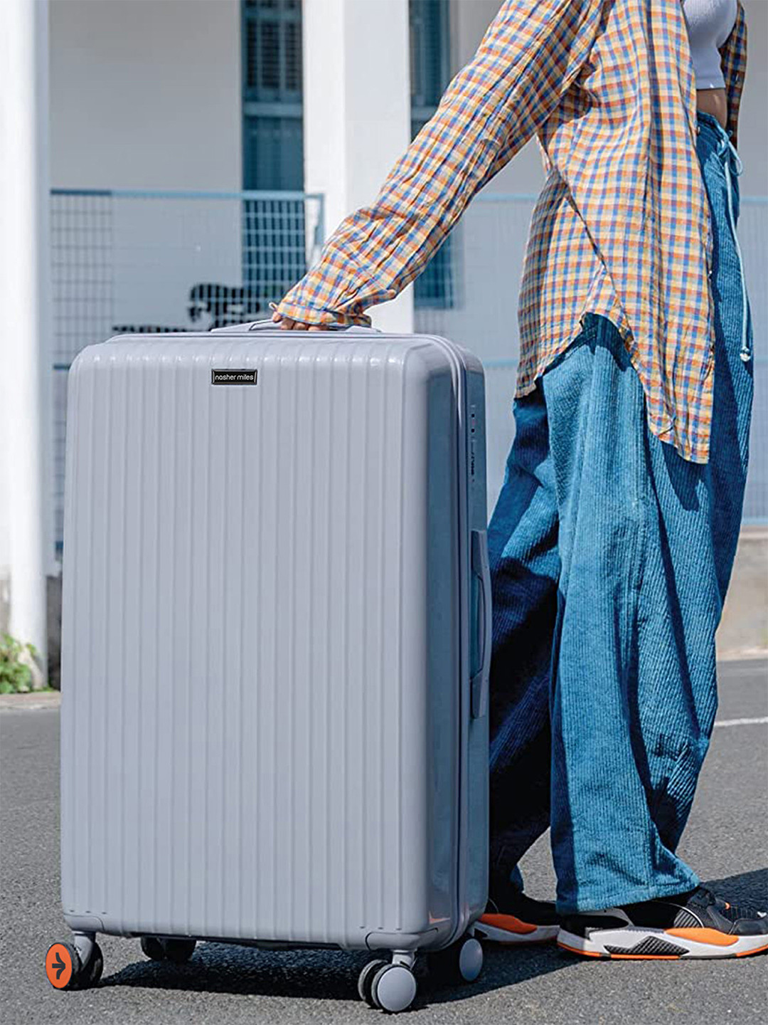 Nasher Miles Pondicherry Polypropylene Large Grey Trolley Bag  - 28 inch(75cm)